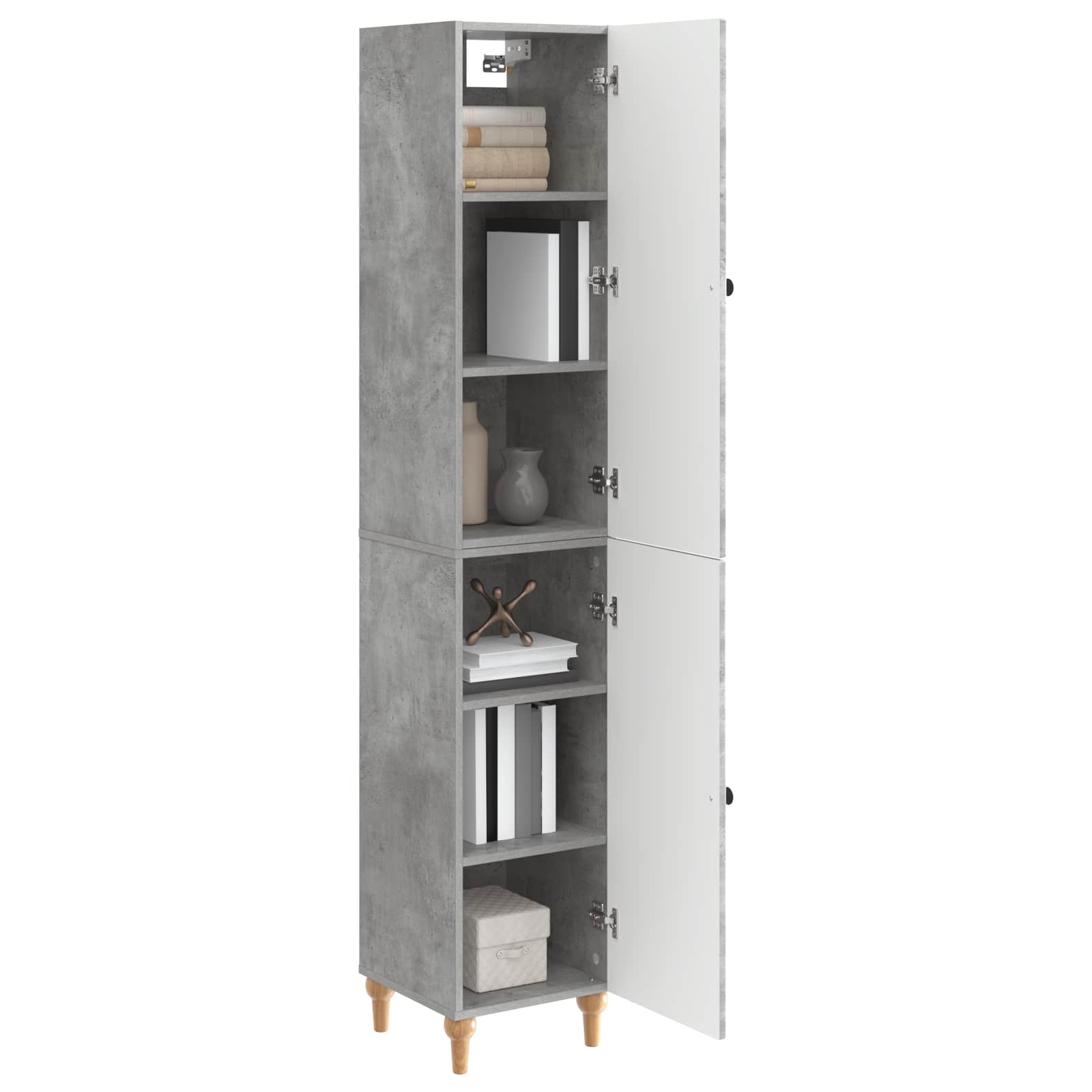 Set ormara 2 pcs Betonska siva Konstruirano drvo