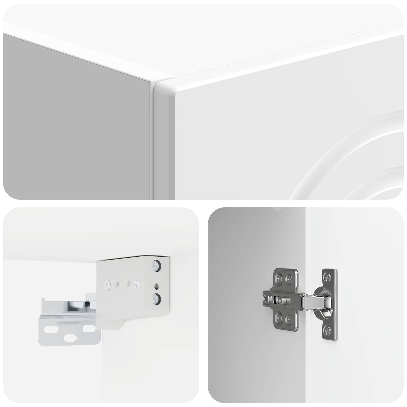Set ormara 2 pcs Bijela visokog sjaja Konstruirano drvo