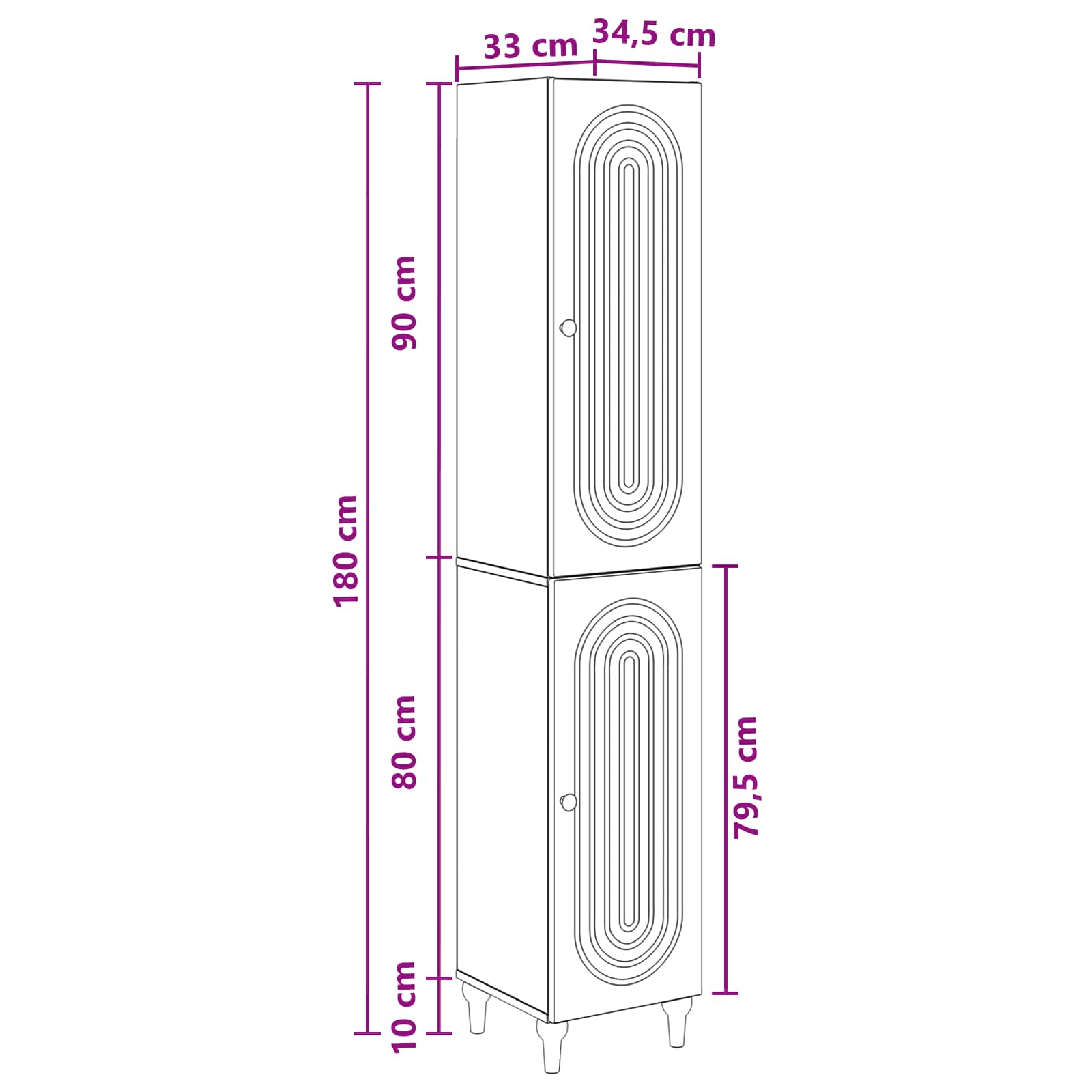 Set ormara 2 pcs Dimljeni hrast Konstruirano drvo
