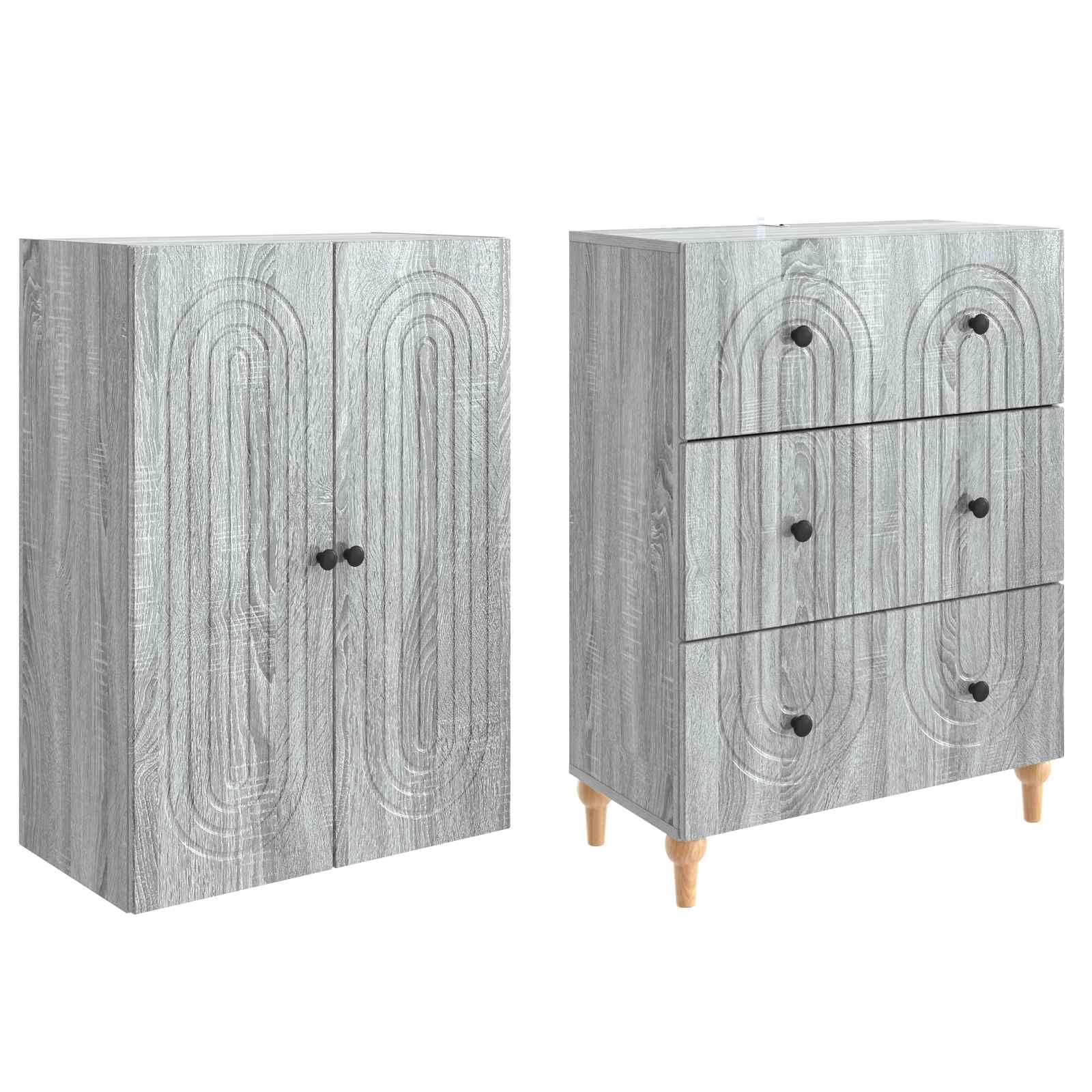 Set ormara 2 pcs Siva Sonoma 66 x 34,5 x 90 cm