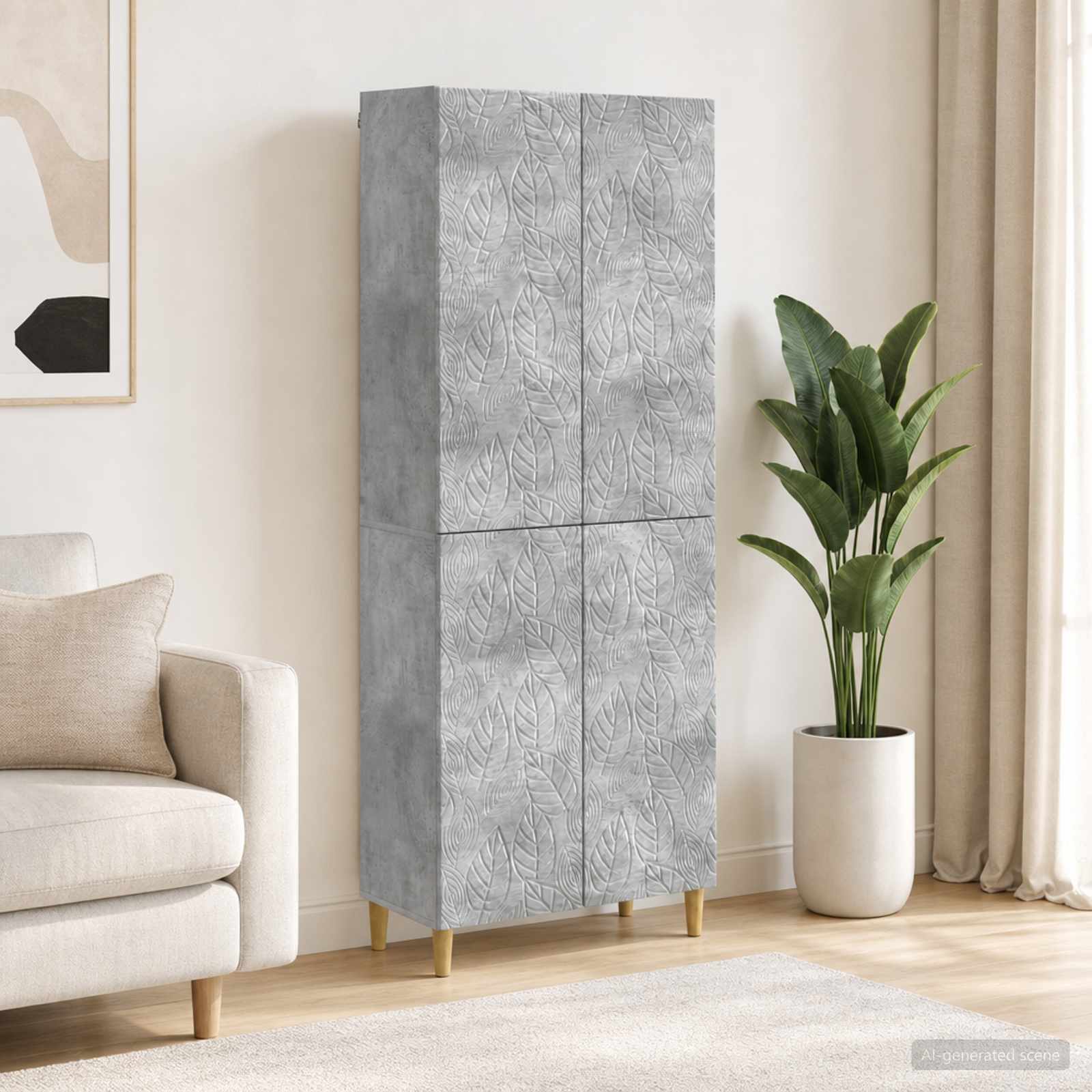 Set ormara 2 pcs Betonska siva Konstruirano drvo