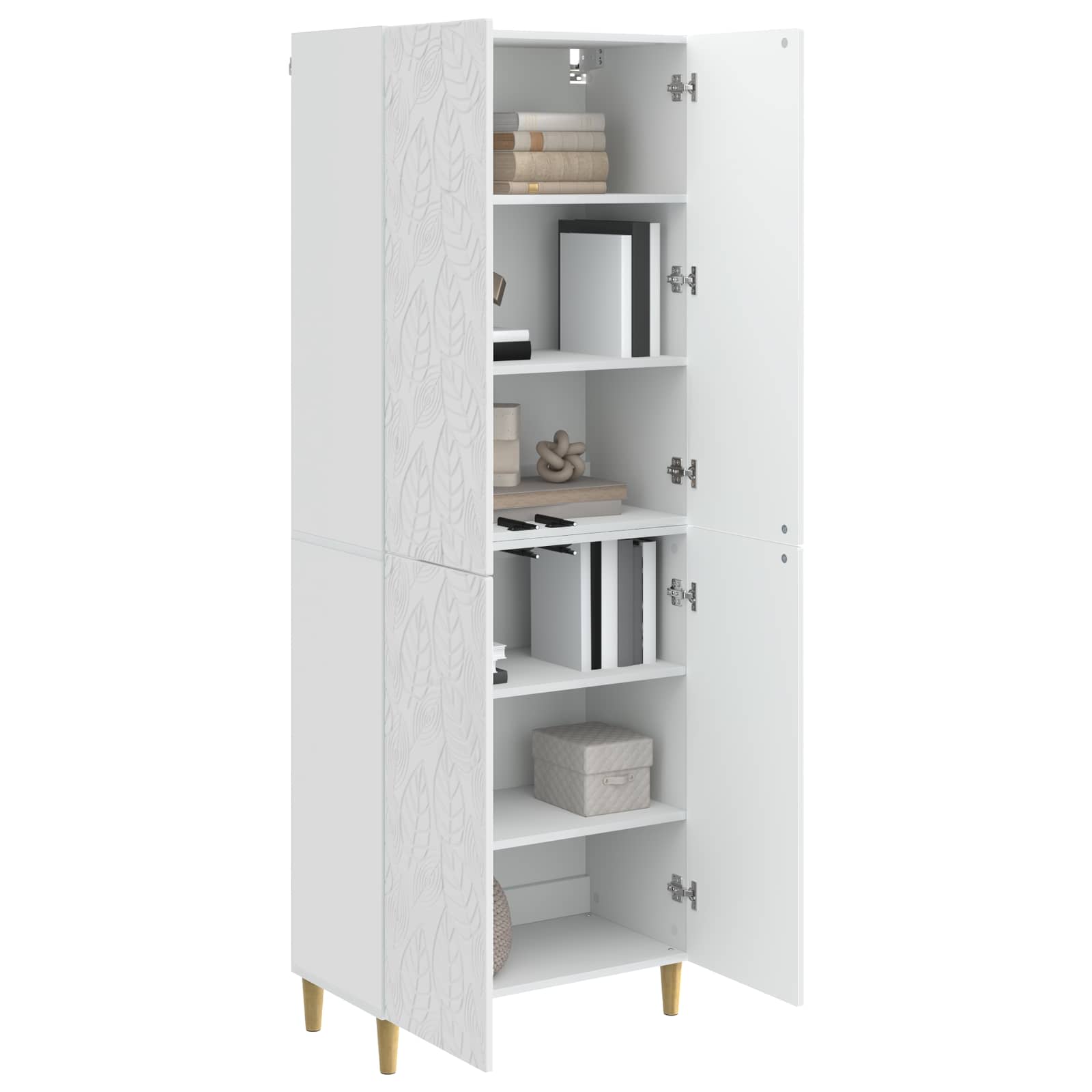 Set ormara 2 pcs Bijela visokog sjaja Konstruirano drvo