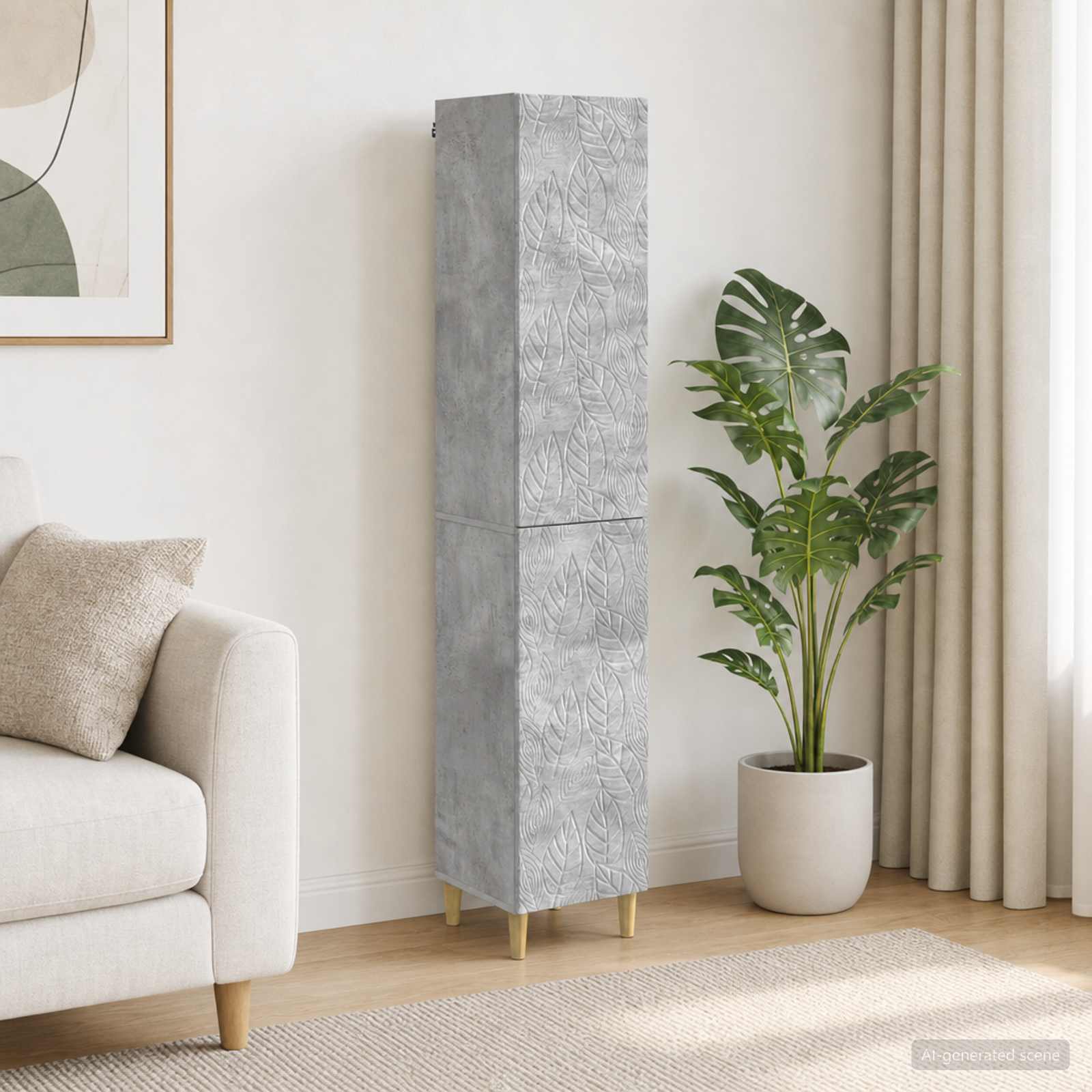 Set ormara 2 kom. Betonska siva Konstruirano drvo 33 x 34,5 x 90 cm