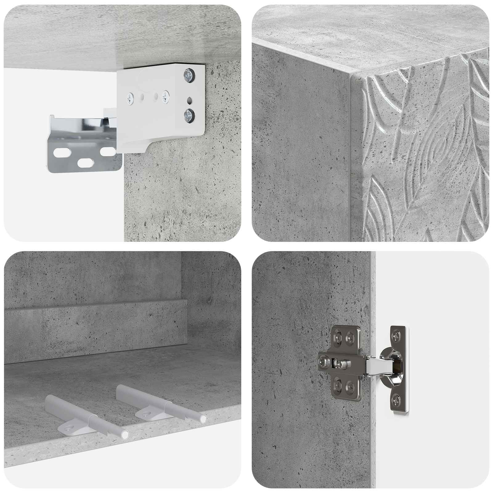 Set ormara 2 pcs Betonska siva 66 x 34,5 x 90 cm