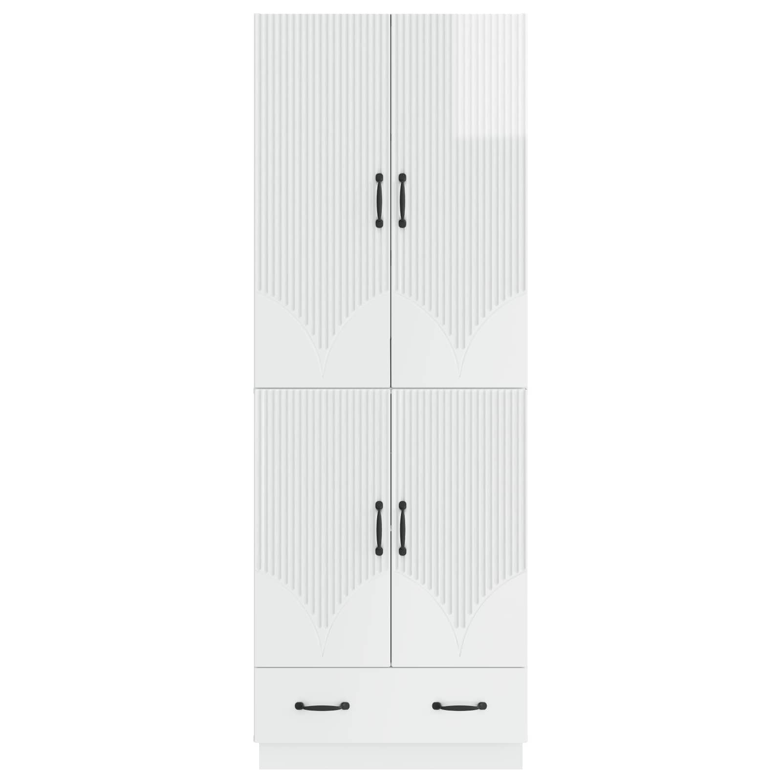 Set ormara 2 pcs Bijela visokog sjaja Konstruirano drvo