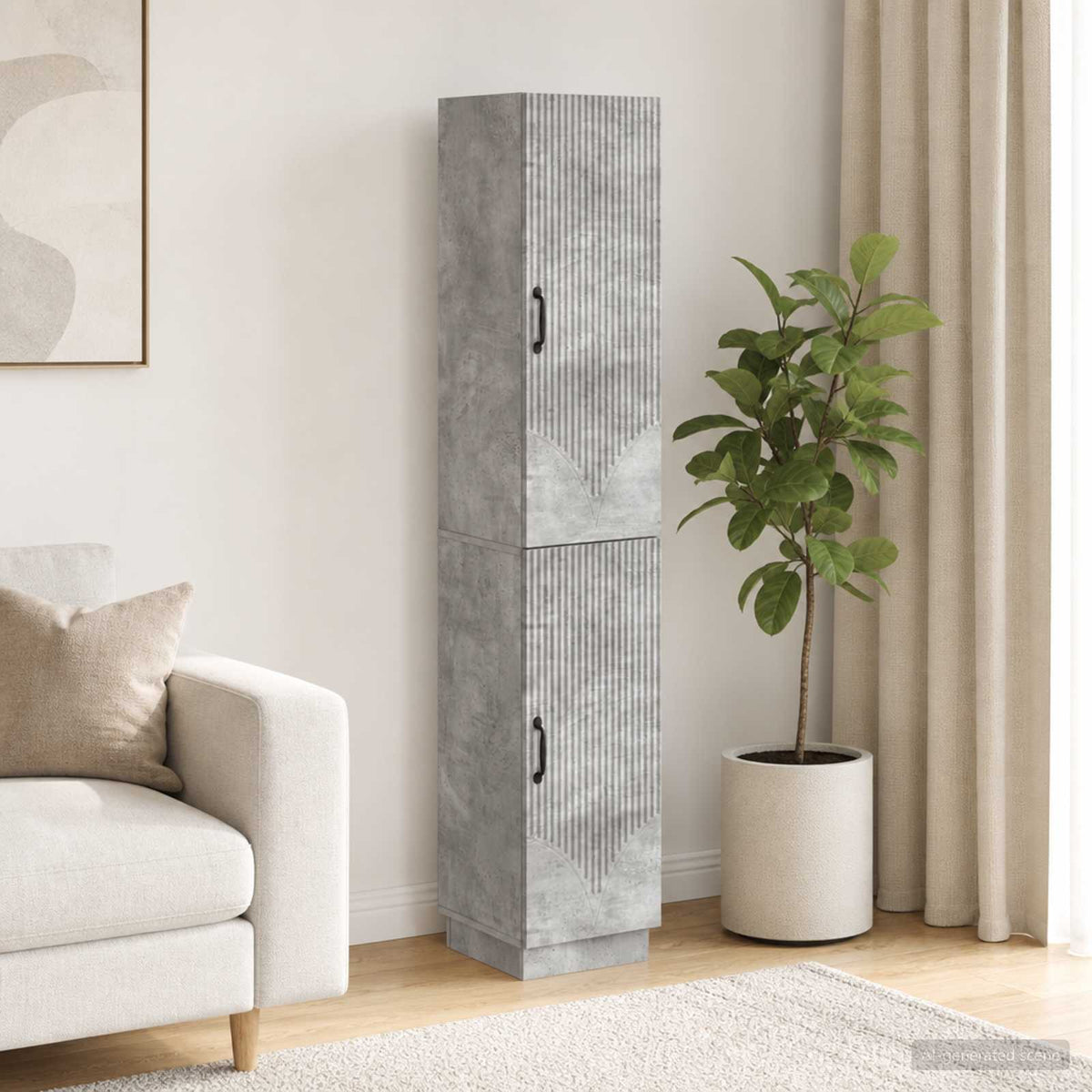 Set ormara 2 pcs Betonska siva Konstruirano drvo