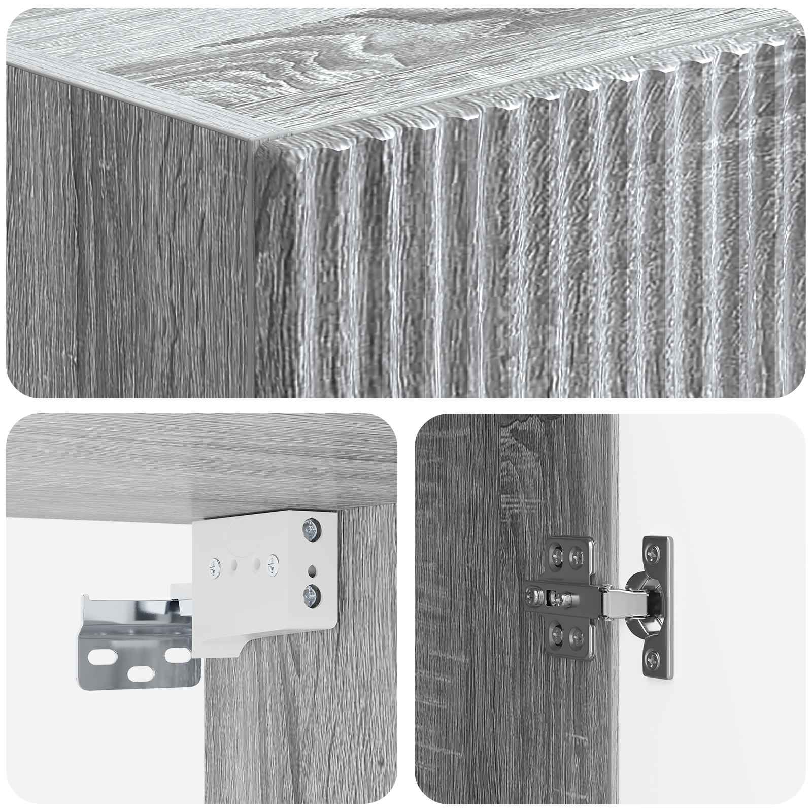 Set ormara 2 pcs Siva Sonoma Konstruirano drvo