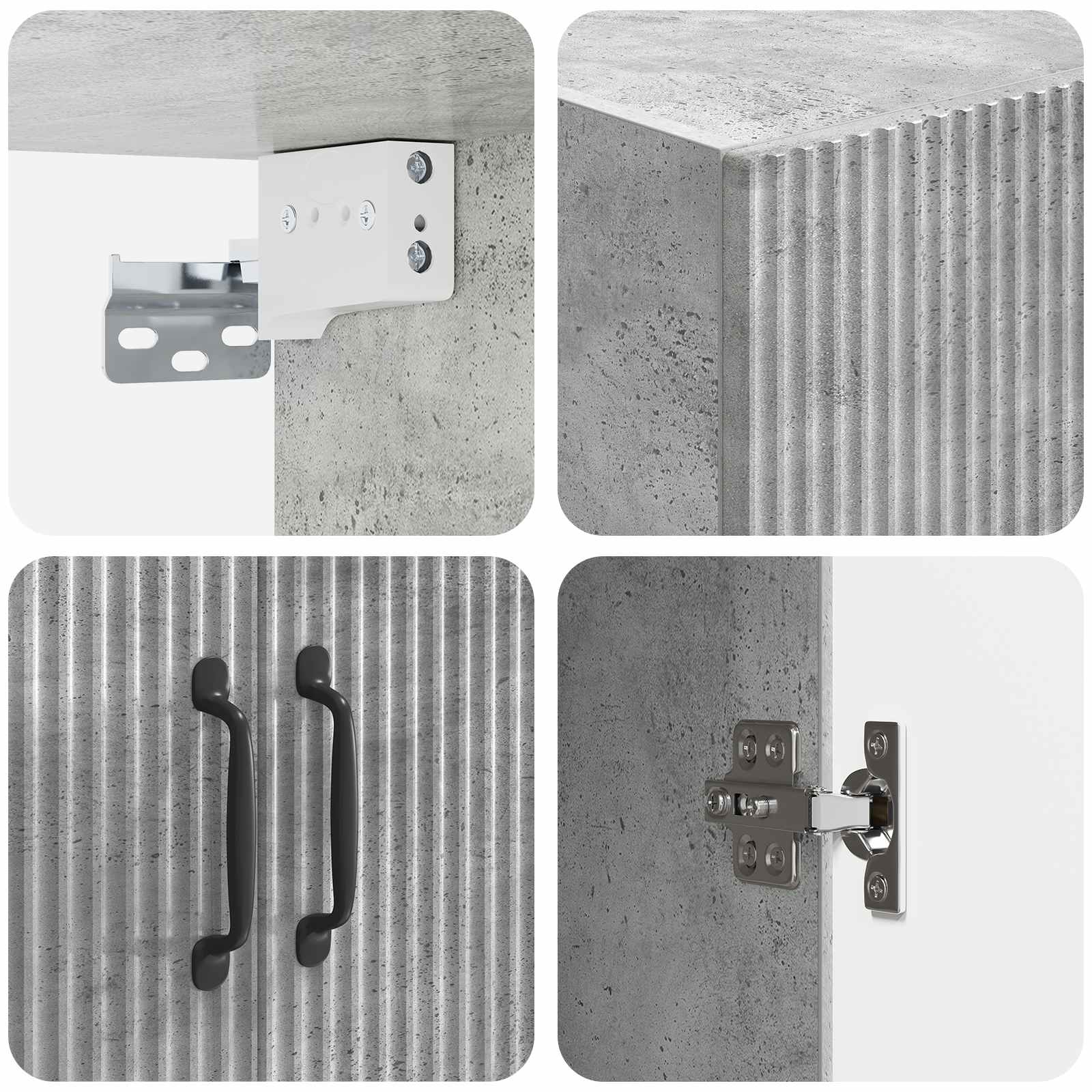 Set ormara 2 pcs Betonska siva 66 x 34,5 x 87 cm