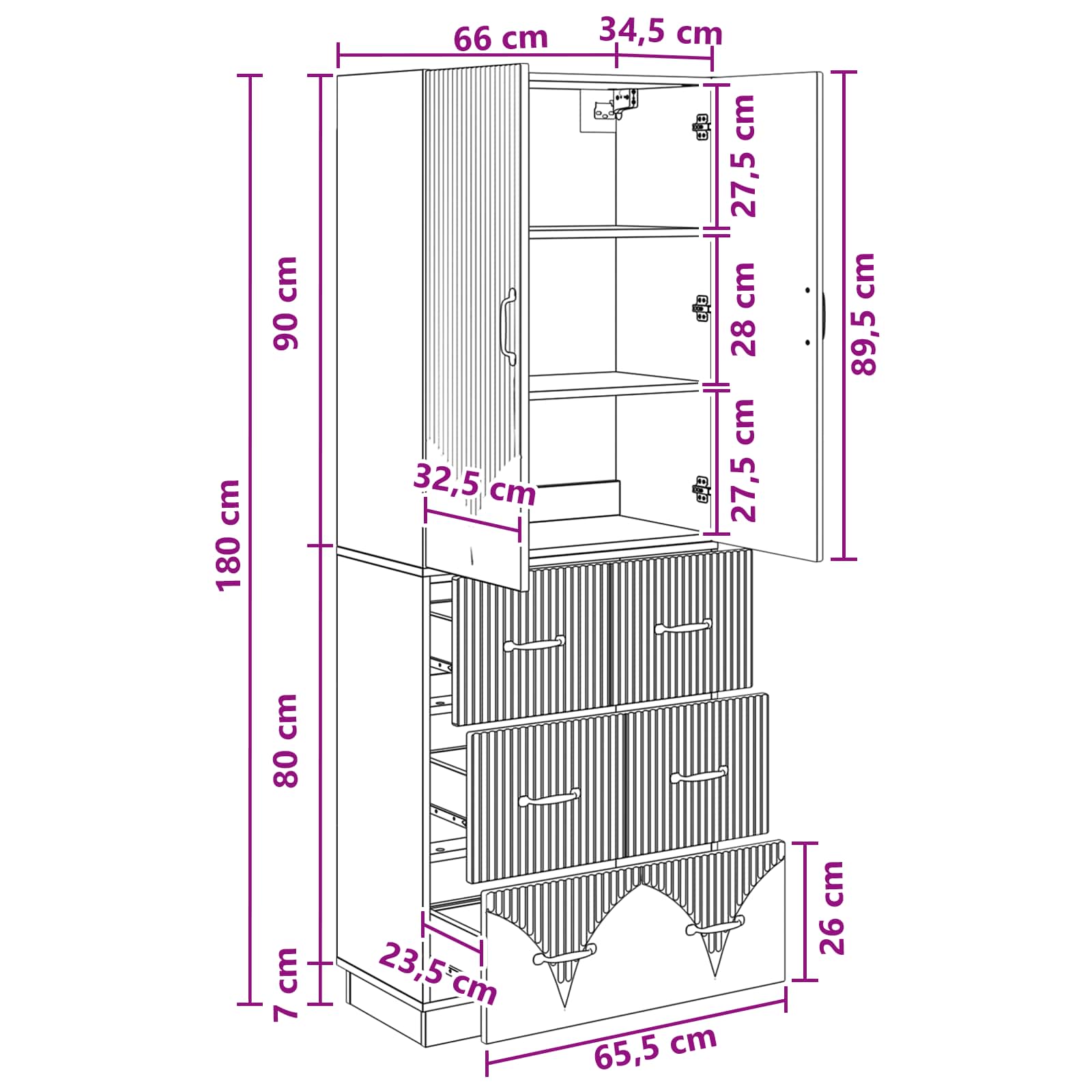 Set ormara 2 pcs Betonska siva 66 x 34,5 x 87 cm