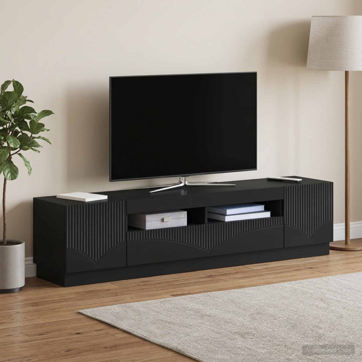LED TV kabinet HOORN 3 kom. Crna Konstruirano drvo 100 x 35 x 40 cm