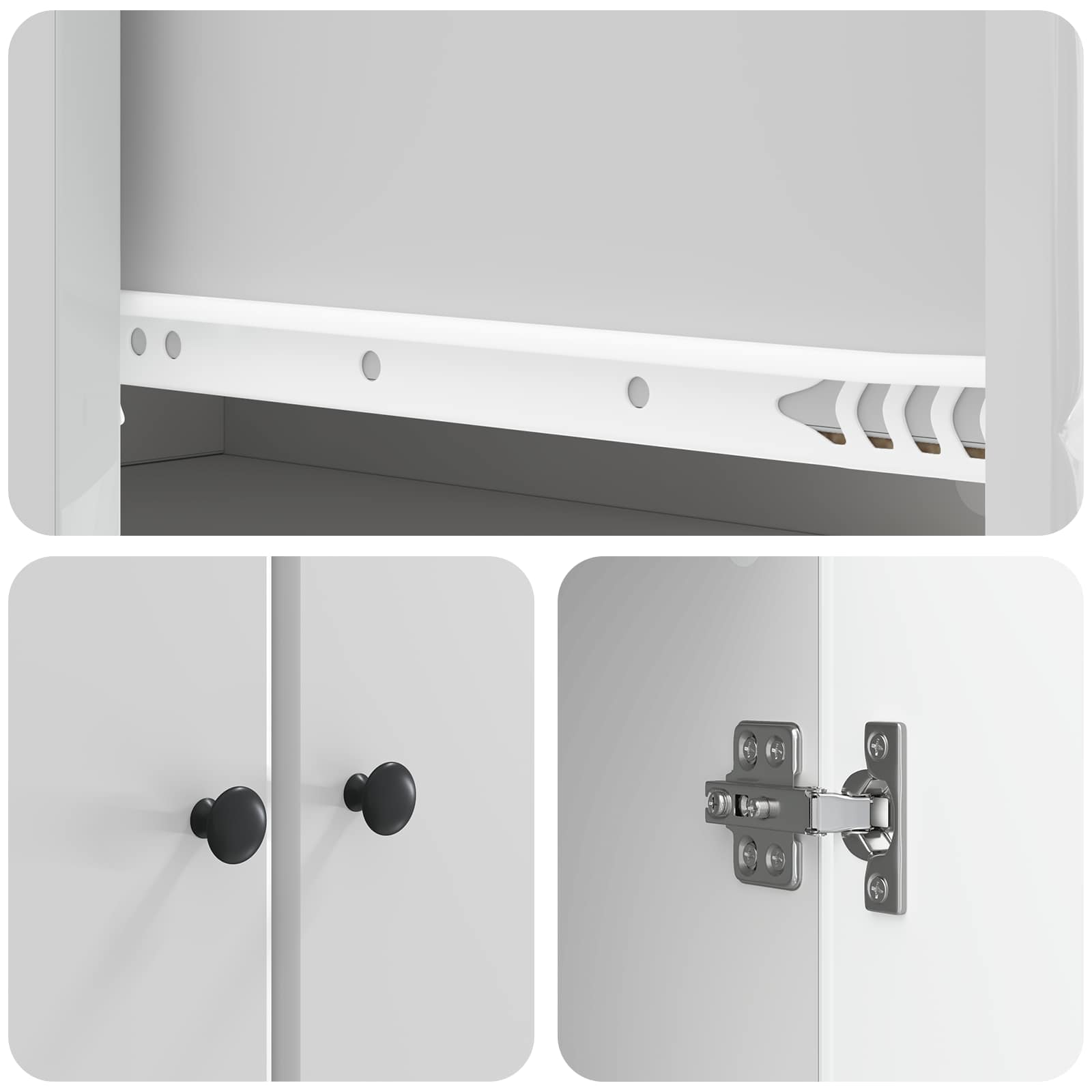 Set ormara 2 pcs Bijela visokog sjaja Konstruirano drvo
