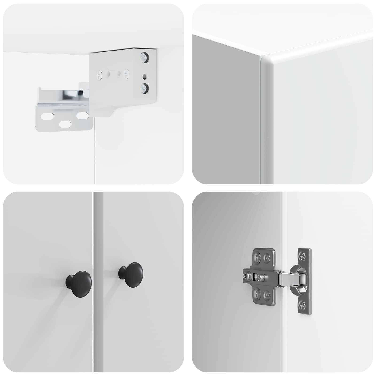 Set ormara 2 pcs Bijela visokog sjaja Konstruirano drvo