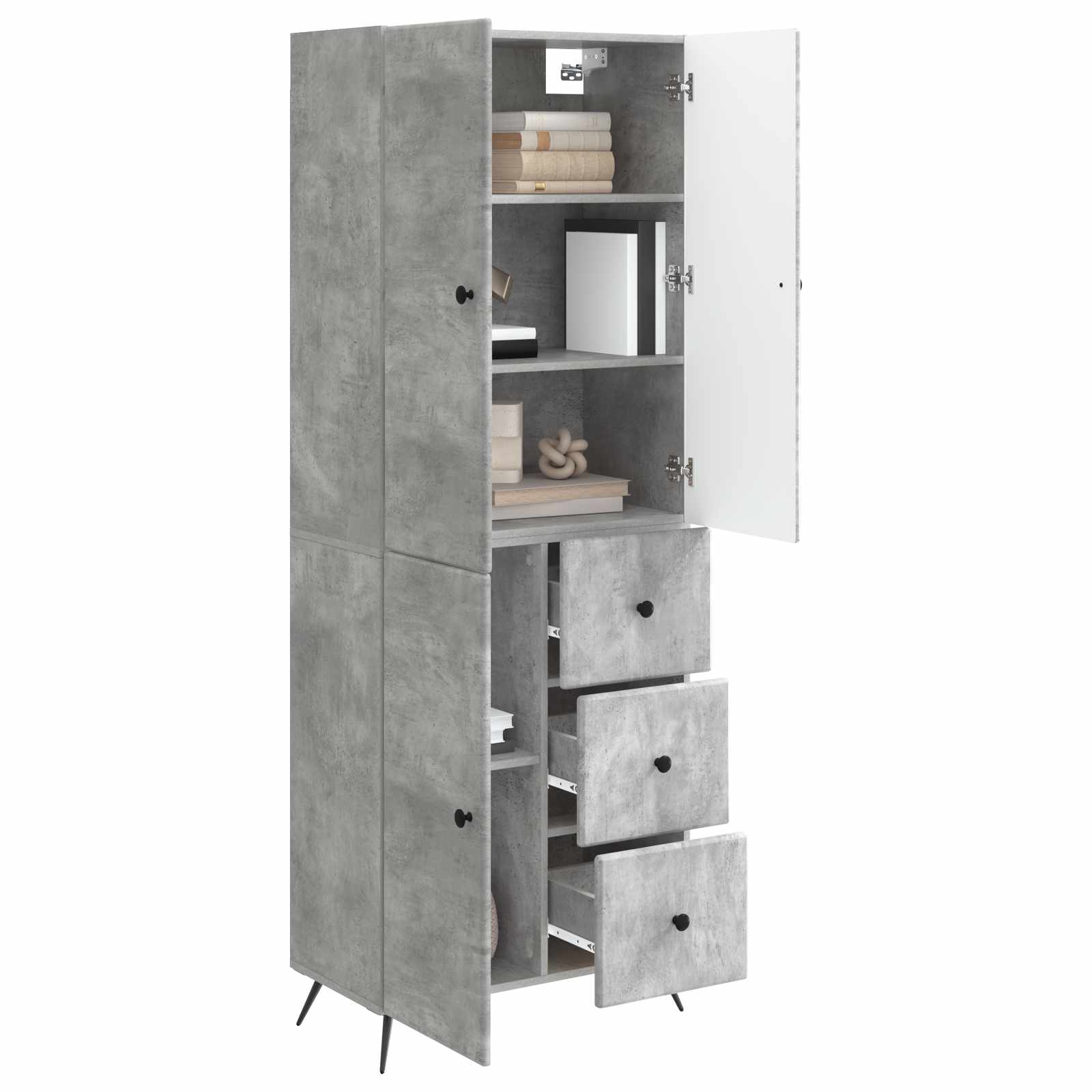 Set ormara 2 pcs Betonska siva Konstruirano drvo