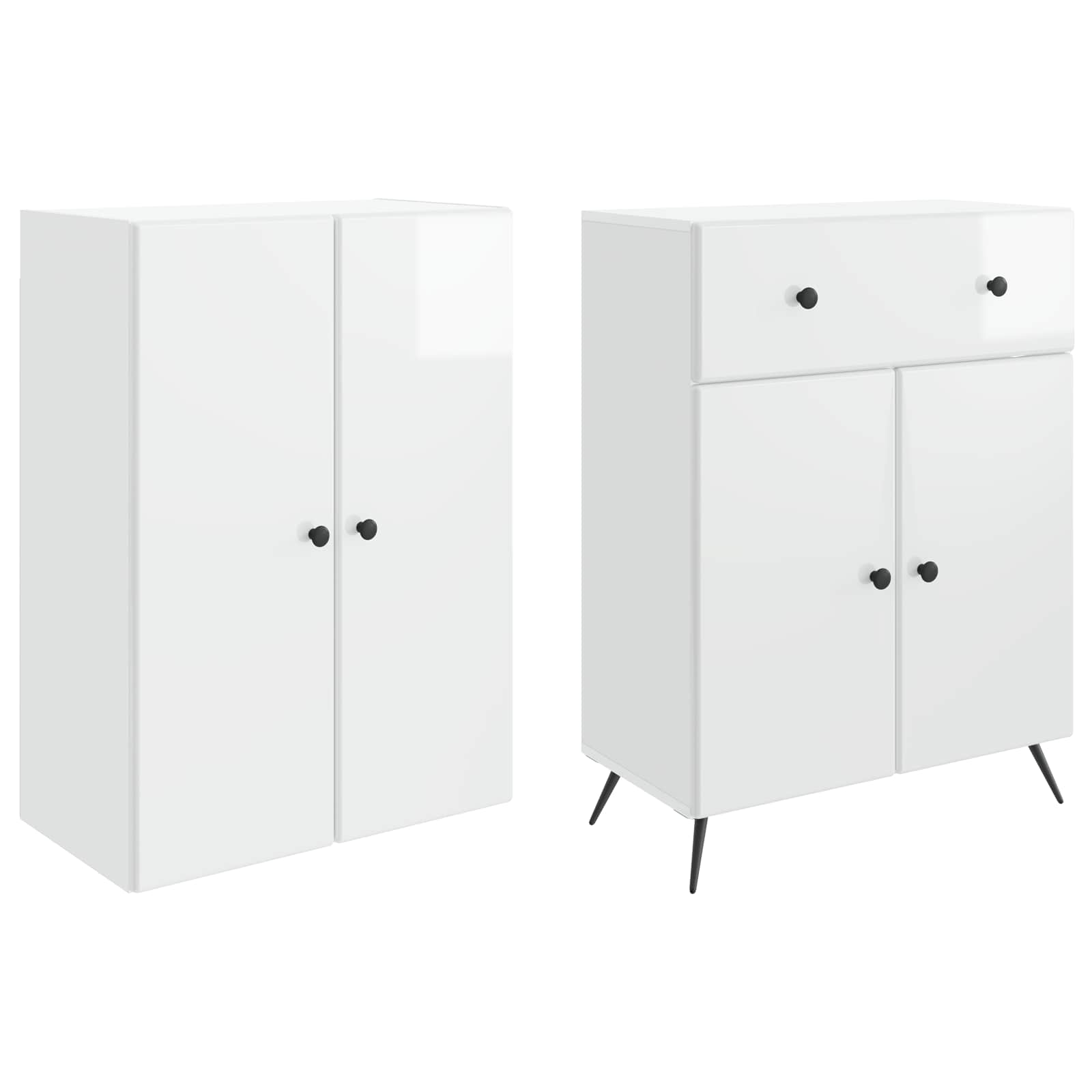 2 pcs Bijela visokog sjaja