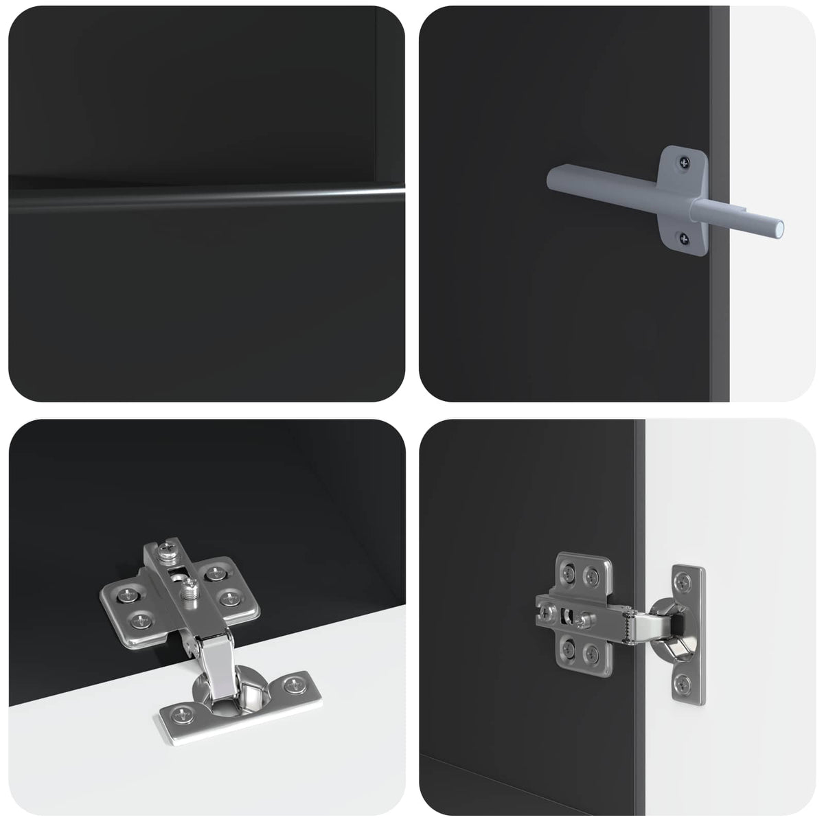 LED TV kabinet BREDA 3 kom. Crna Konstruirano drvo