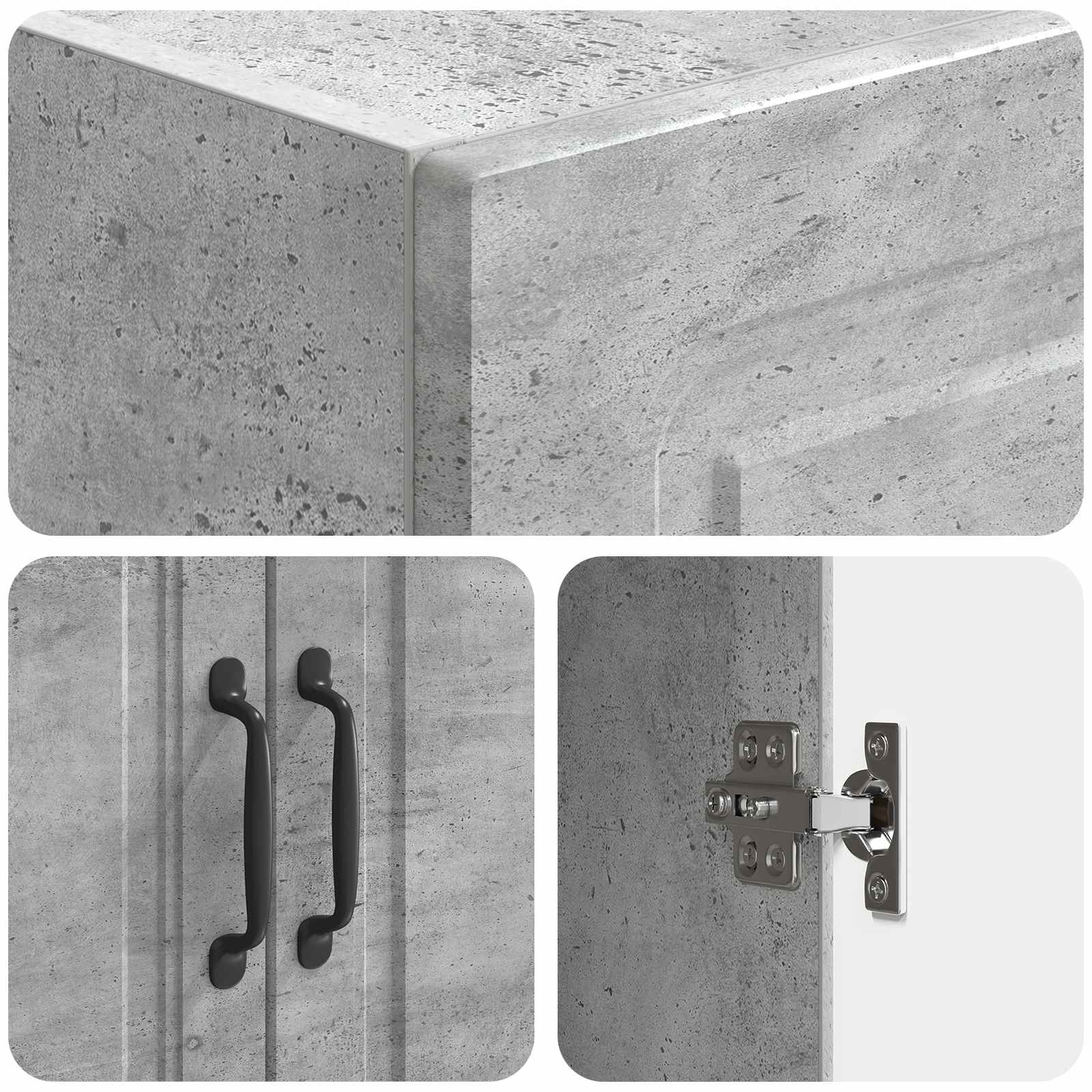 Set ormara 2 pcs Betonska siva Konstruirano drvo