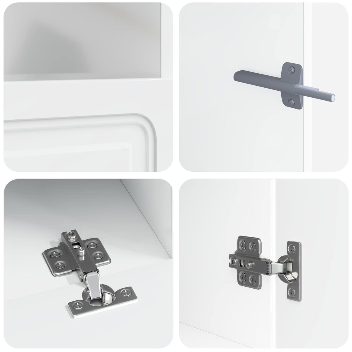 LED TV kabinet UTRECHT 3 kom. Bijela visokog sjaja 81 x 35 x 40 cm