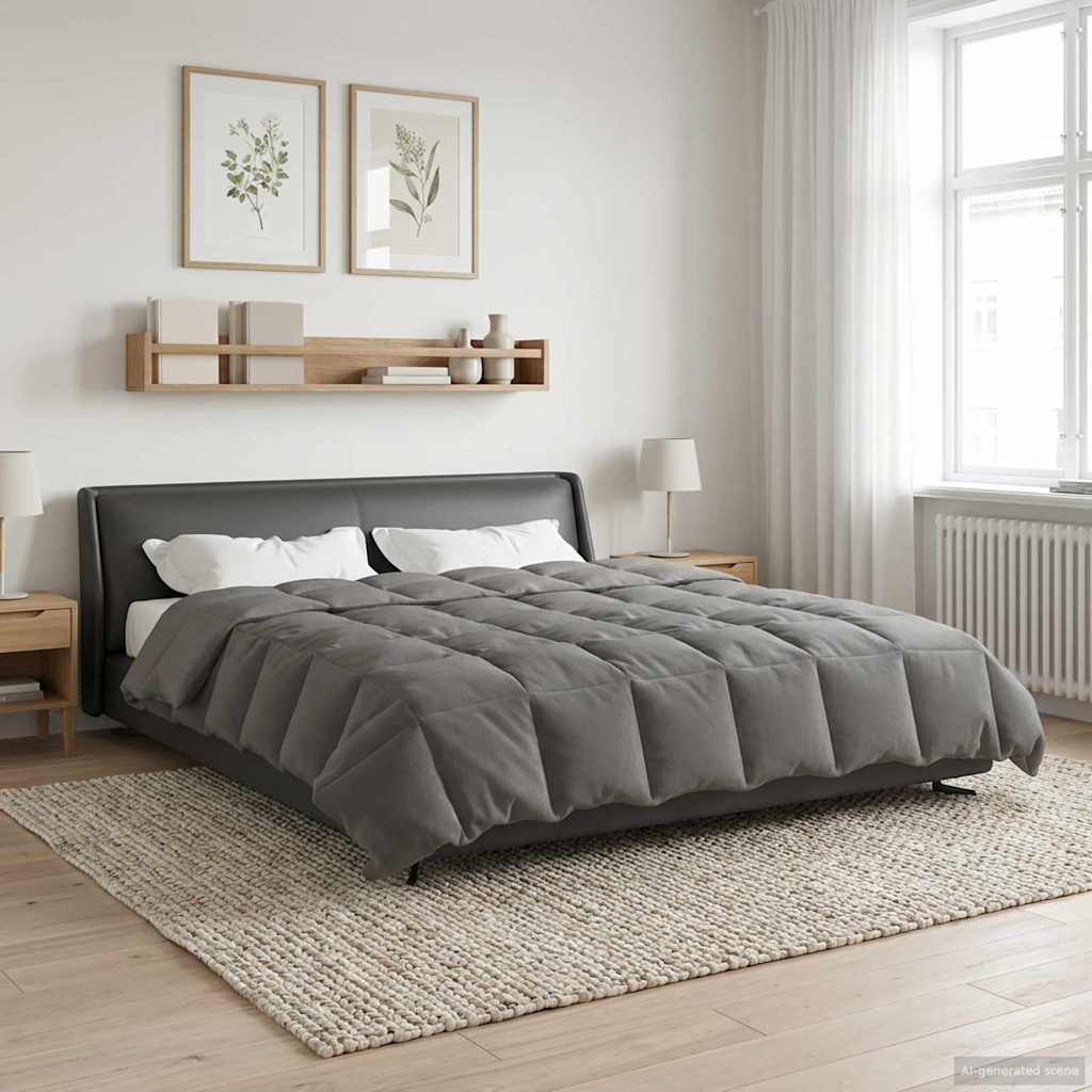Ljetni pokrivač Svijetlo siva 240 x 260 cm Mikrovlakna