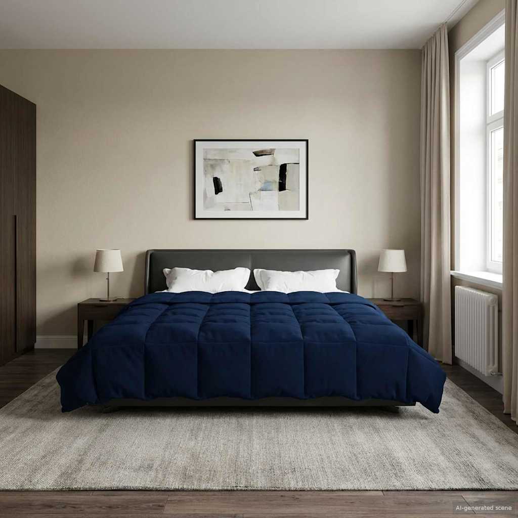 Ljetni pokrivač Šonerisan Tamno plava 240 x 260 cm Mikrovlakna