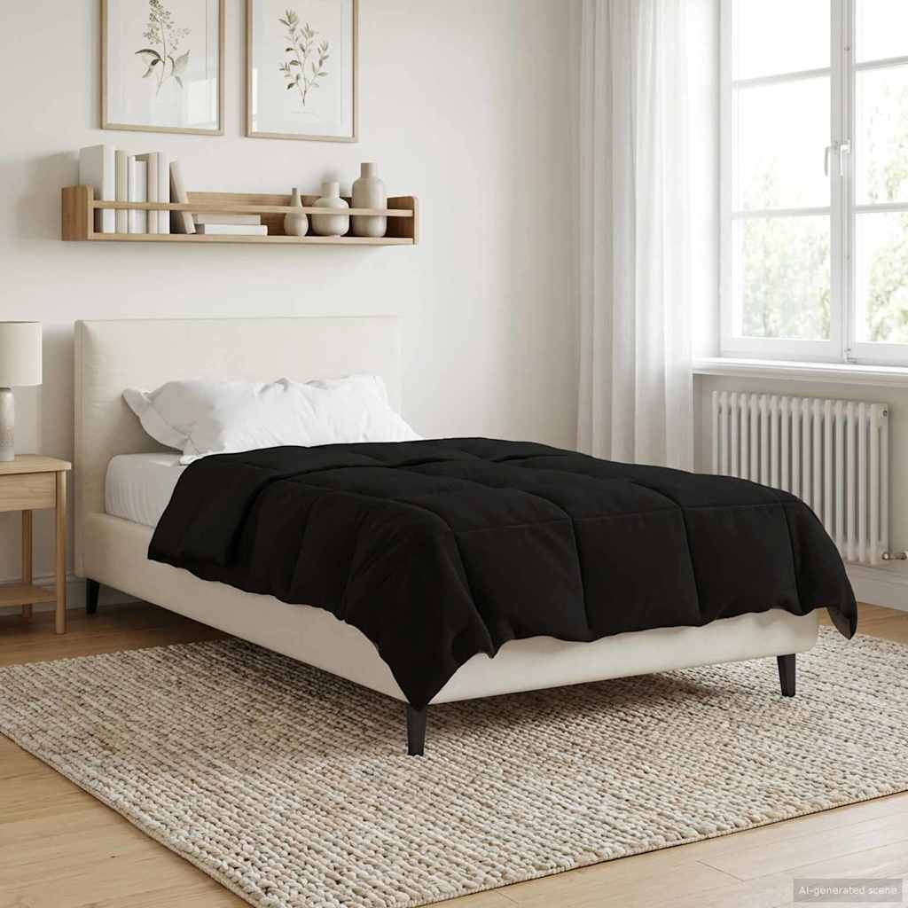Puni pokrivač za cijelu godinu Crna 140 x 200 cm Mikrovlakna