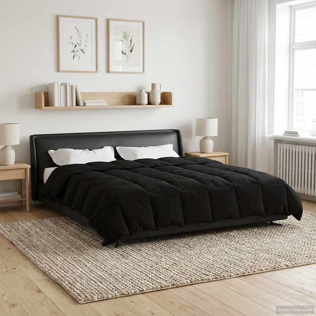 Puni pokrivač za cijelu godinu Crna 200 x 240 cm Mikrovlakna