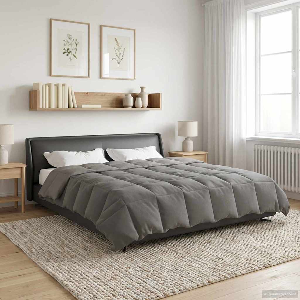 Zimska pokrivača Svijetlo siva 200 x 200 cm Mikrovlakna