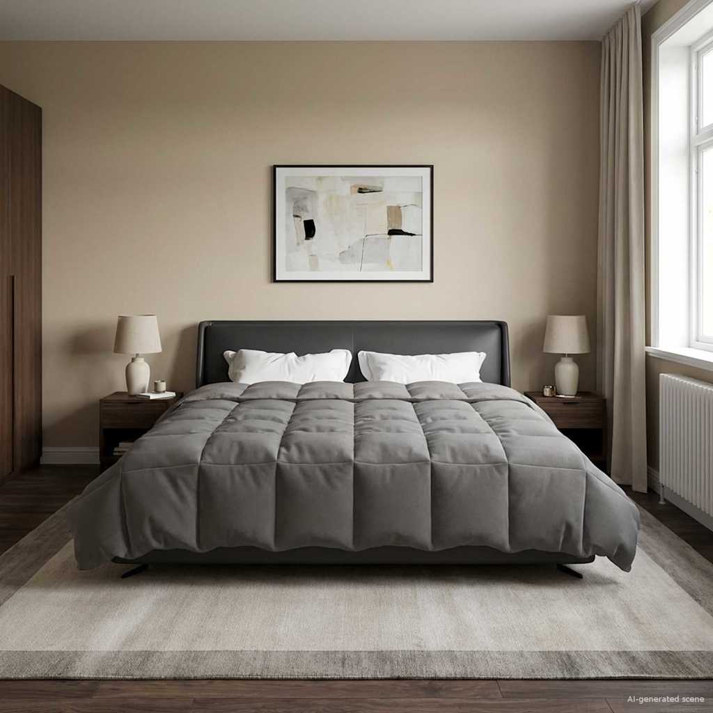 Zimska pokrivača Svijetlo siva 200 x 200 cm Mikrovlakna
