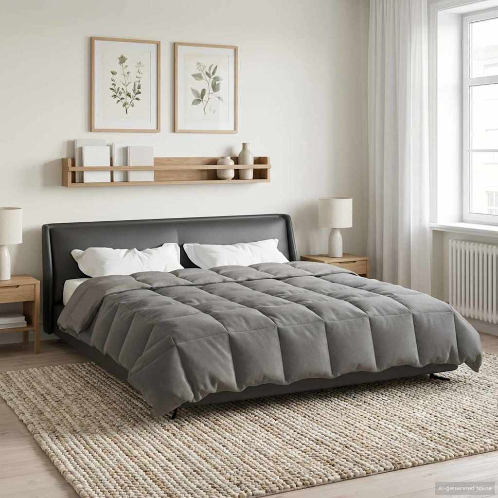Zimska pokrivača Svijetlo siva 200 x 220 cm Mikrovlakna