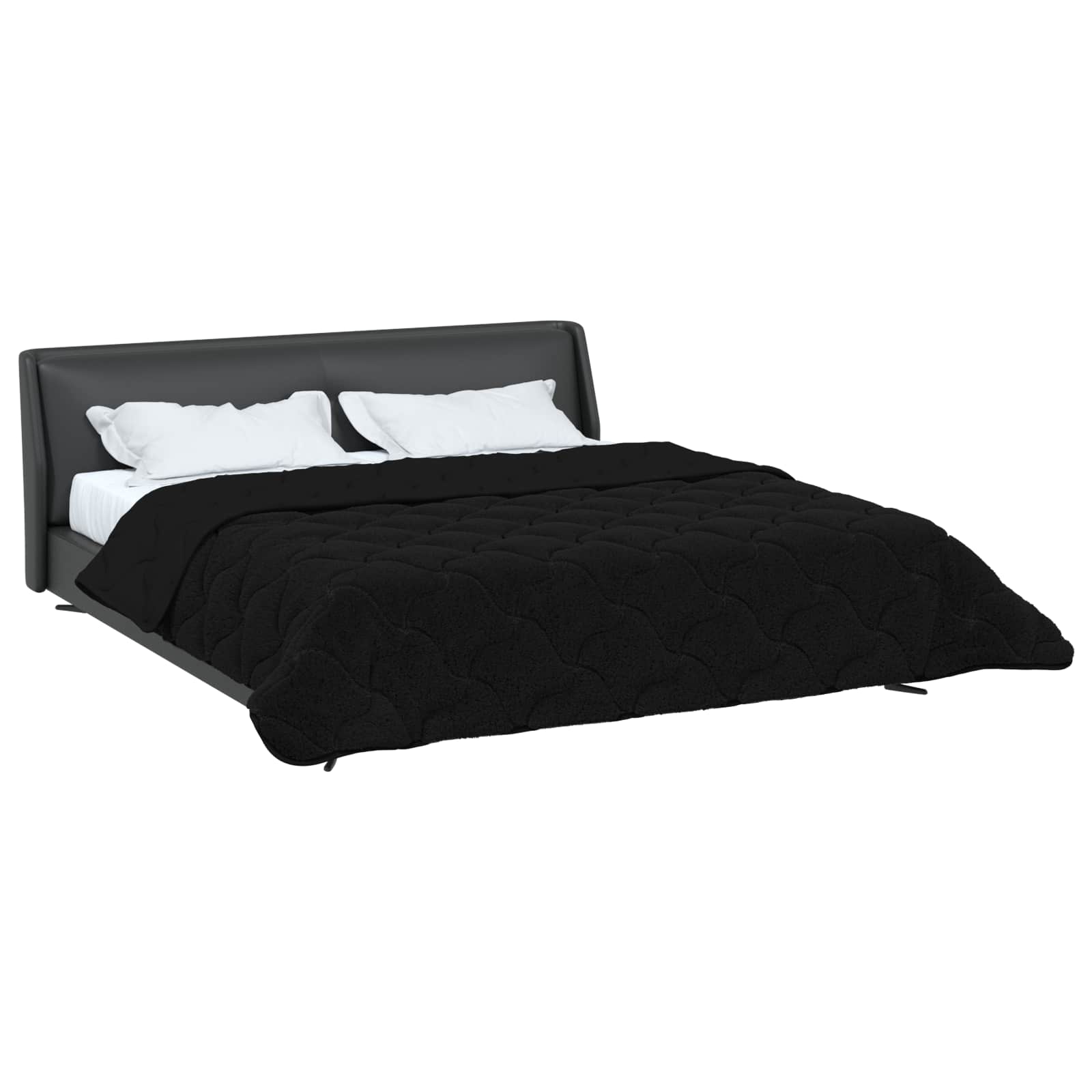 Ljetni pokrivač Crna 240 x 260 cm Mikrofibra i teddy flis