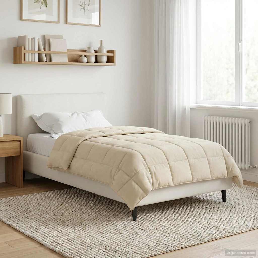 Ljetni pokrivač Krema 140 x 220 cm Mikrofibra i teddy flis