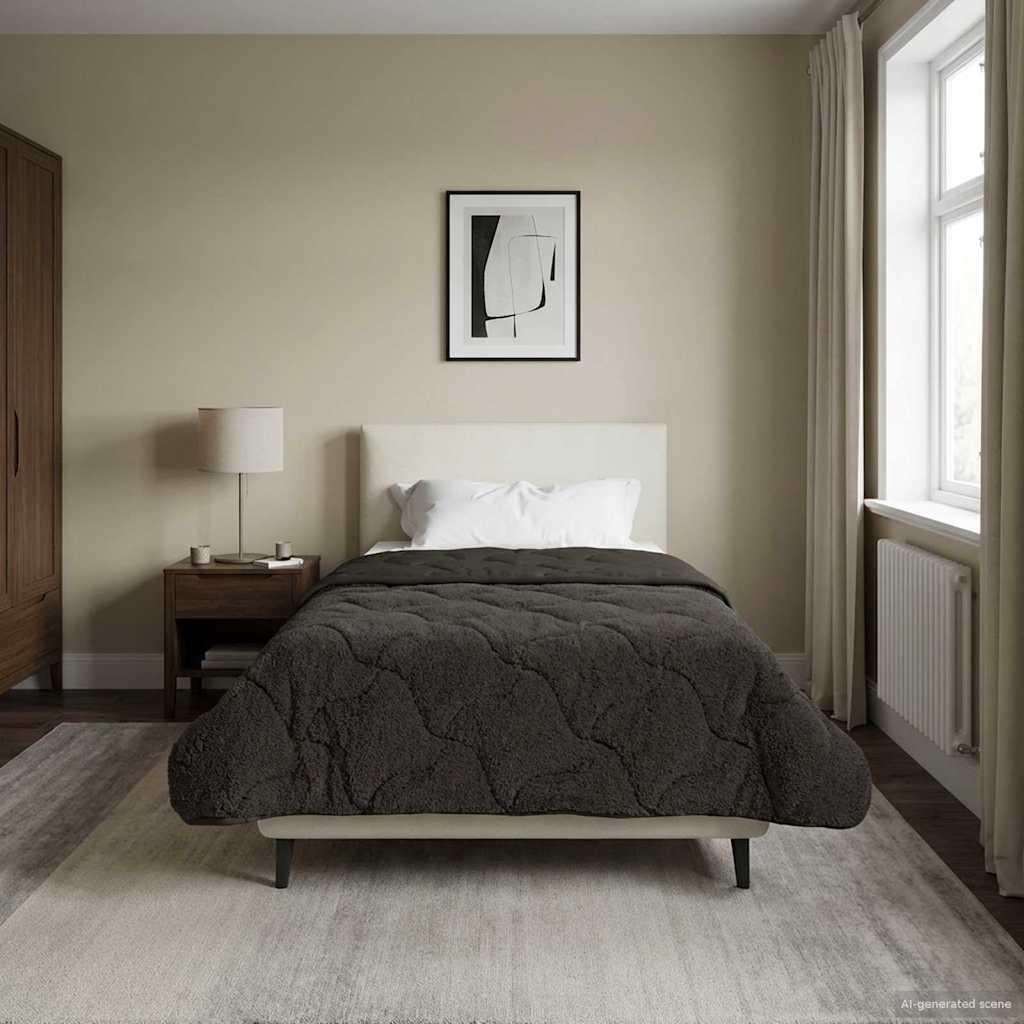 Zimska pokrivača Antracit 155 x 220 cm Mikrofibra i teddy flis