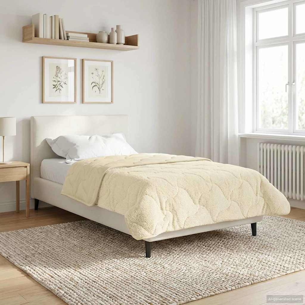 Zimska pokrivača Krema 140 x 200 cm Mikrofibra i teddy flis