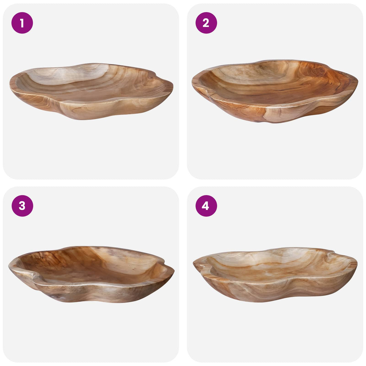 Zdjela za voće JEPARA Teak smeđa Ø 30 cm Masivna tikovina
