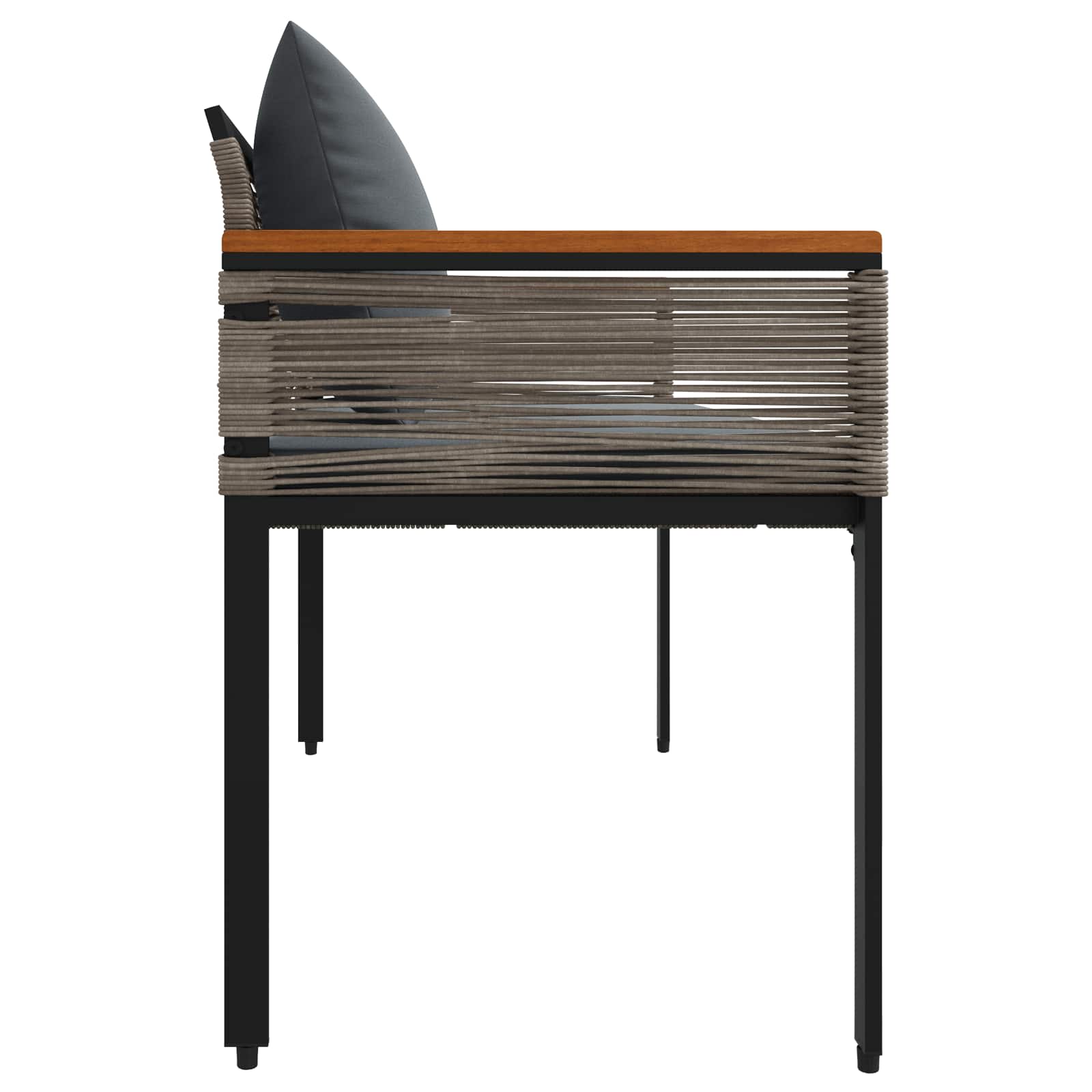 Vanjska klupa Siva i tamno siva 117 x 54 x 74.5 cm poliratan