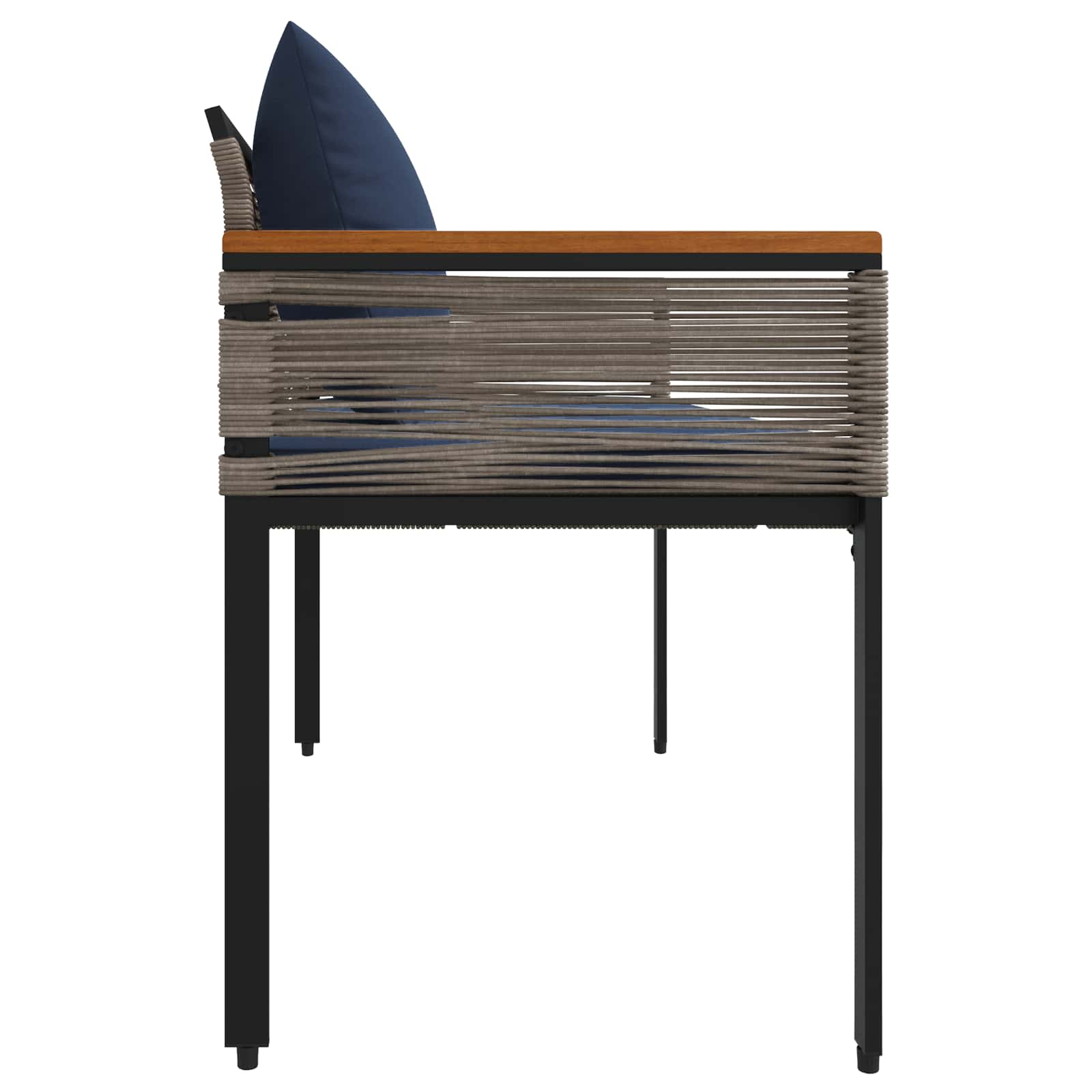 Vanjska klupa Siva i tamnoplava 117 x 54 x 74.5 cm poliratan