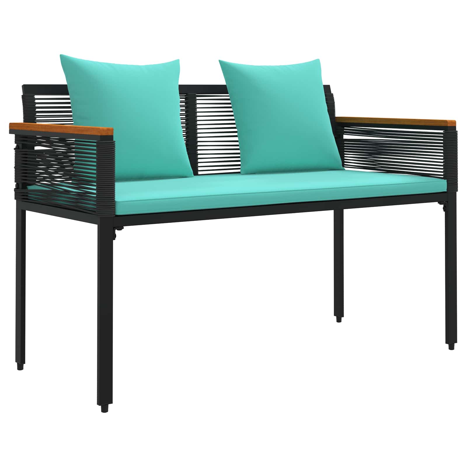 Vanjska klupa Crna i Tirkizna 117 x 54 x 74.5 cm poliratan