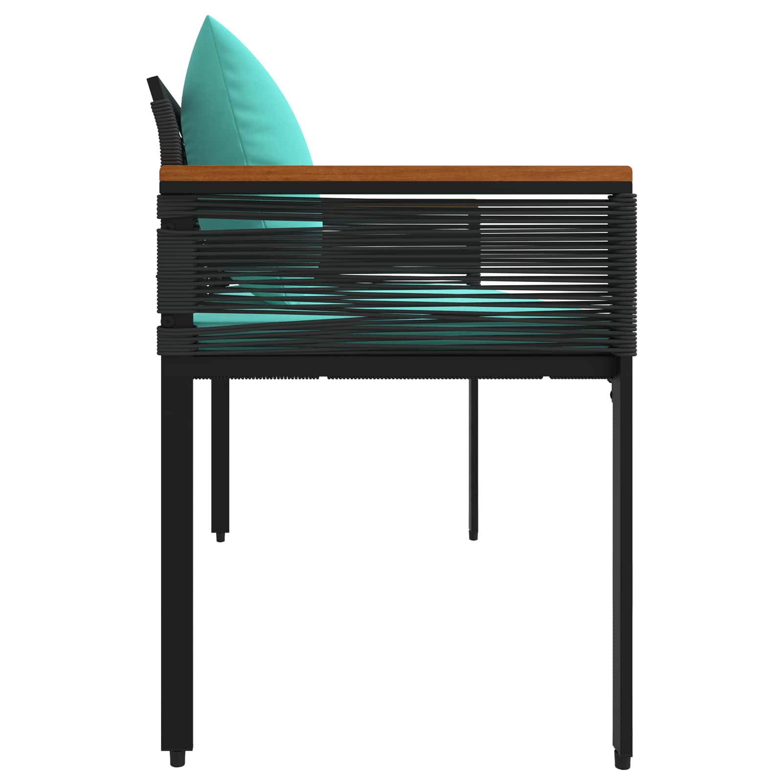 Vanjska klupa Crna i Tirkizna 117 x 54 x 74.5 cm poliratan