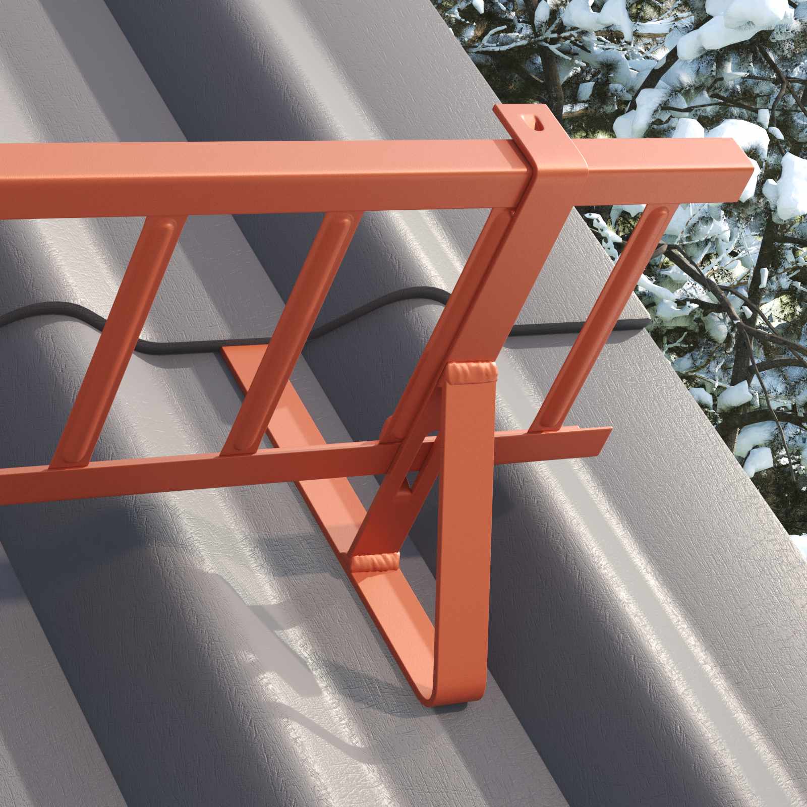 Zaštita od snijega za krov Crvena 800 x 29,5 x 34,5 cm Čelik