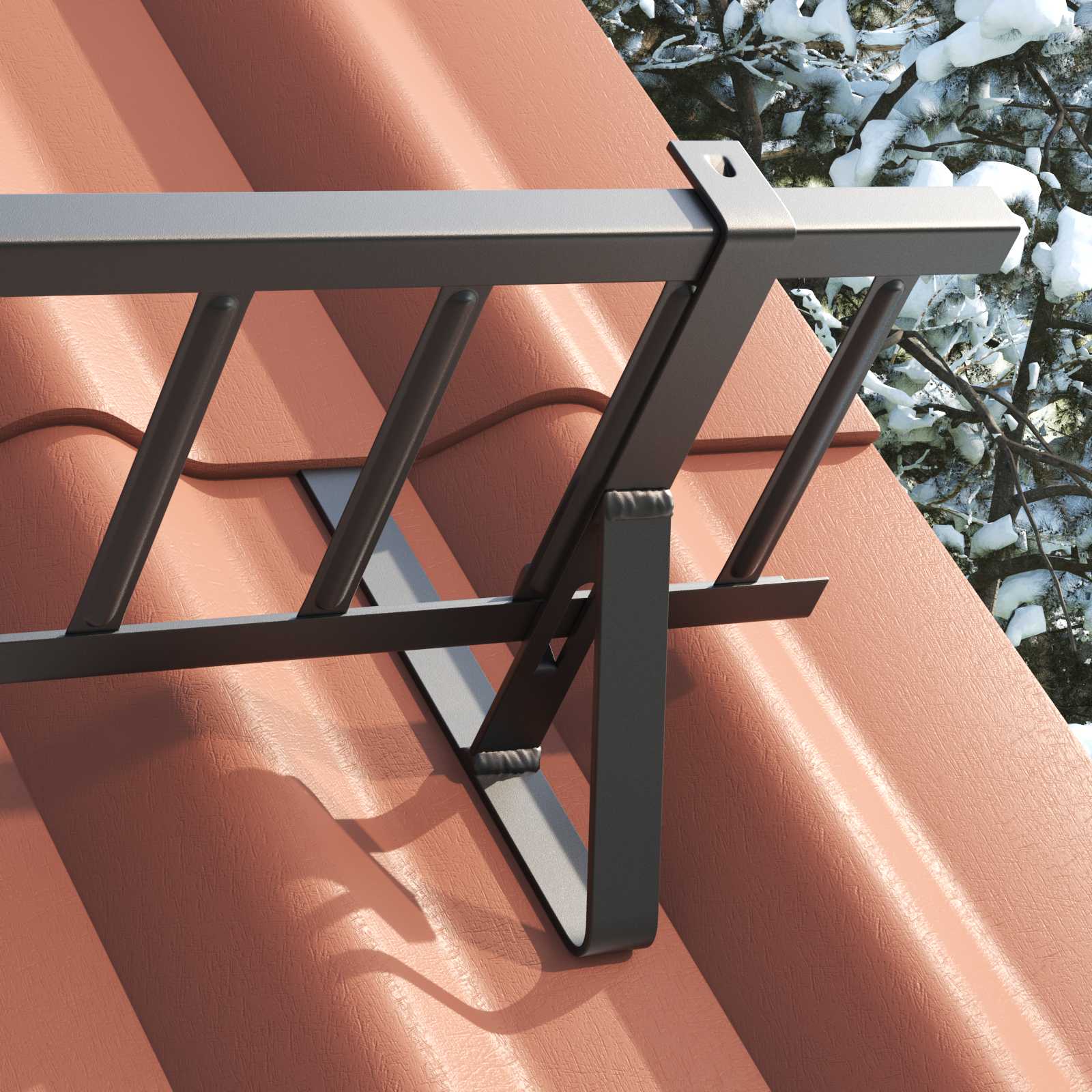 Podrška za zaštitu od snijega 2 pcs Crna 29,5 x 3 x 34,5 cm