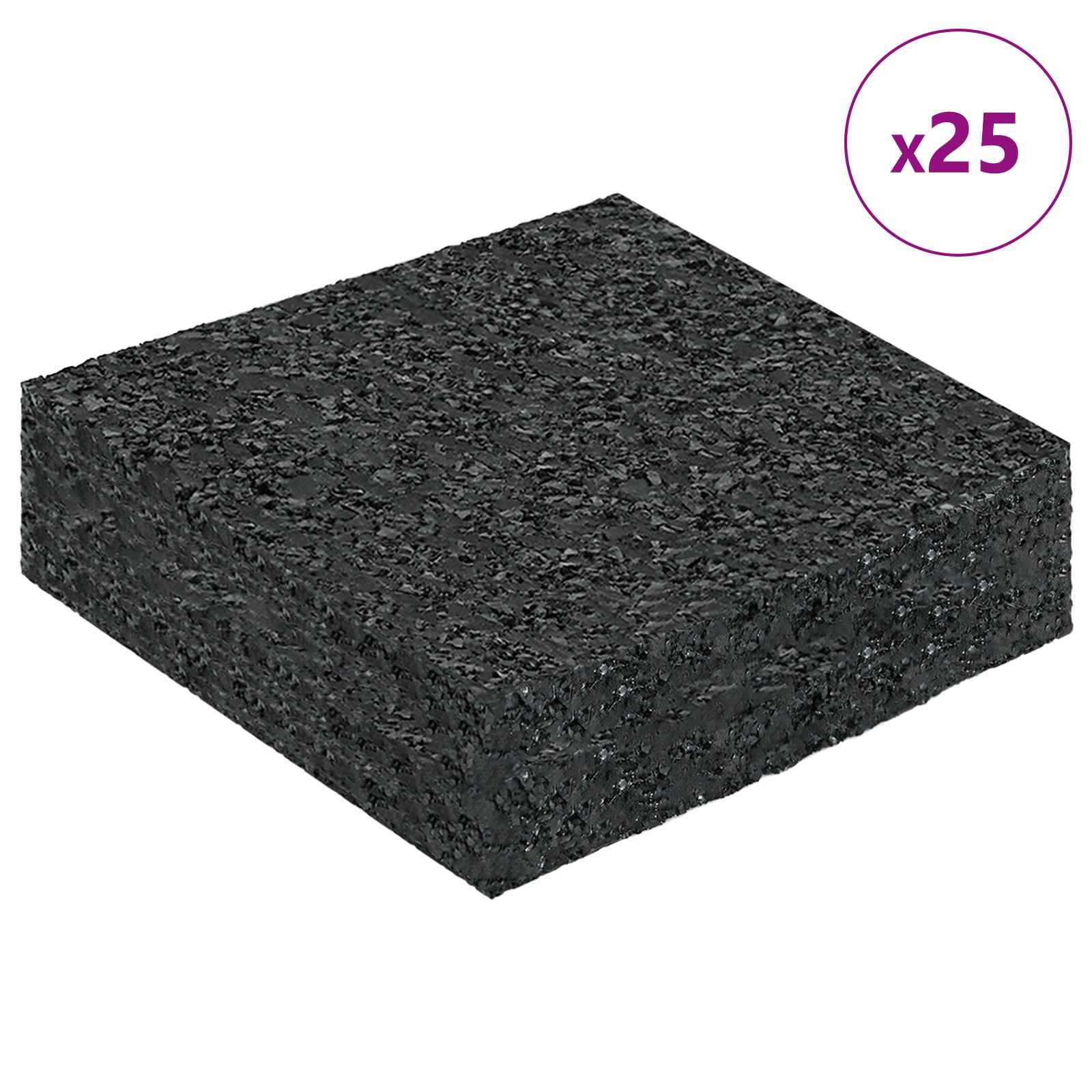Gumenasti granulatni vanjski pod Crna 9 x 9 x 2 cm Guma