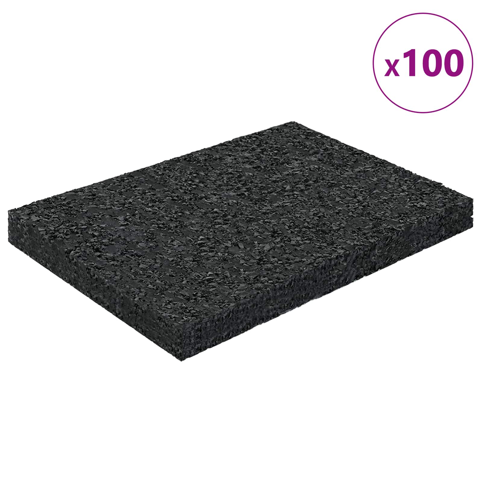 Gumenasti granulatni vanjski pod Crna 6 x 9 x 0,8 cm Guma