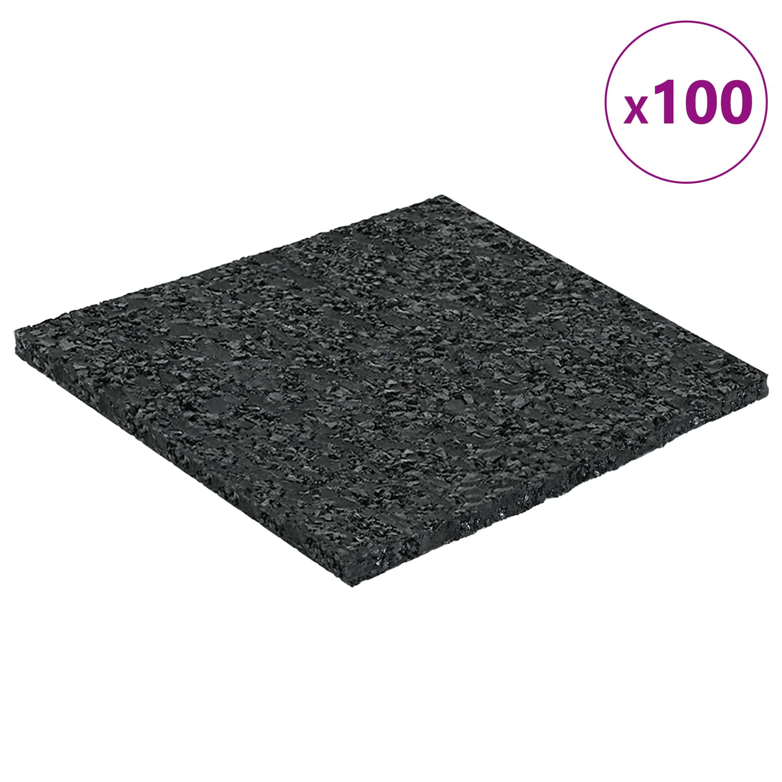 Gumenasti granulatni vanjski pod Crna 9 x 9 x 0,3 cm Guma