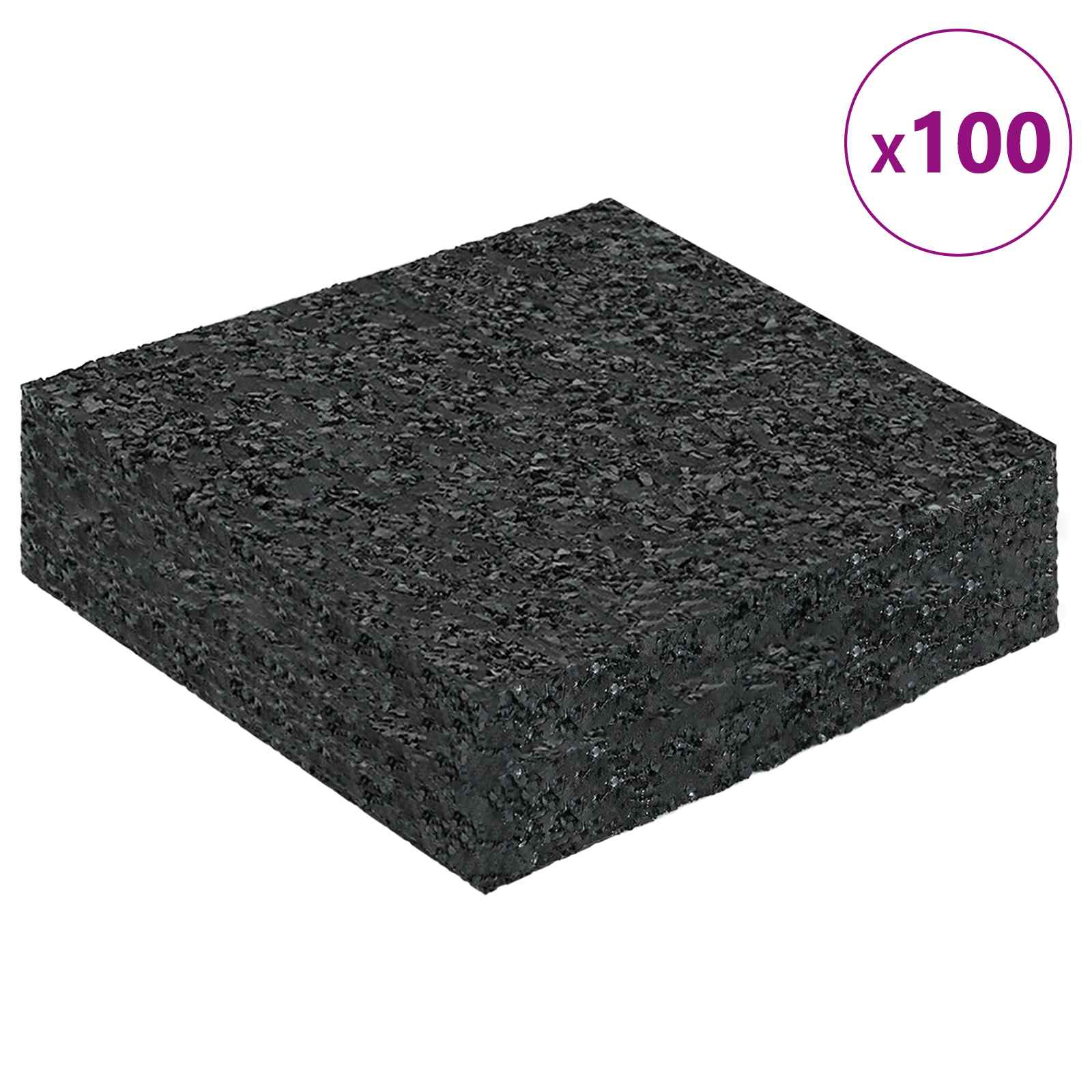 Gumenasti granulatni vanjski pod Crna 9 x 9 x 2 cm Guma