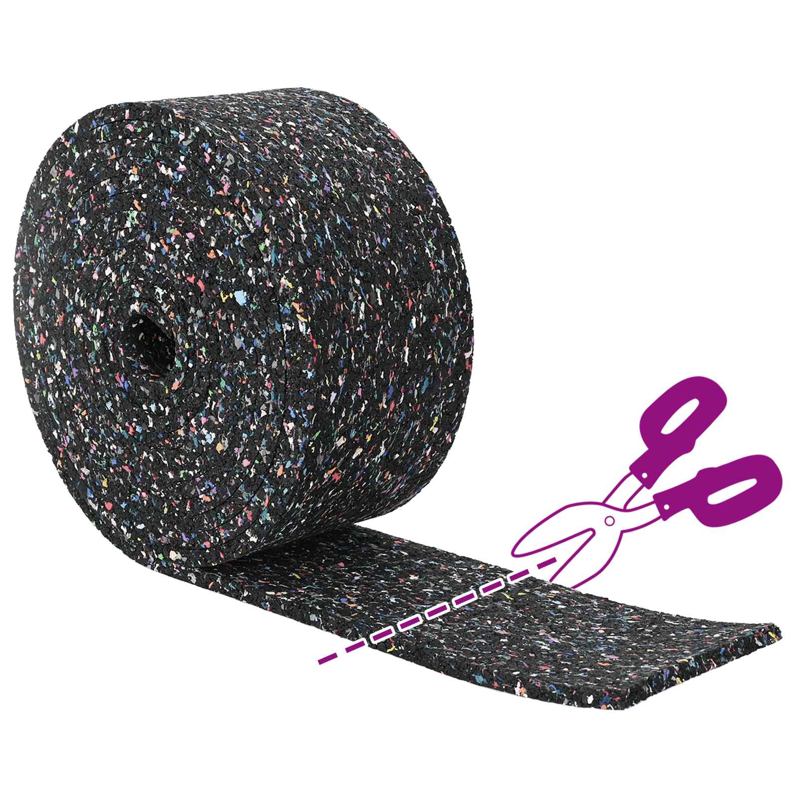 Gumena granulatna ploča Crna 1000 x 12 x 0,6 cm Guma