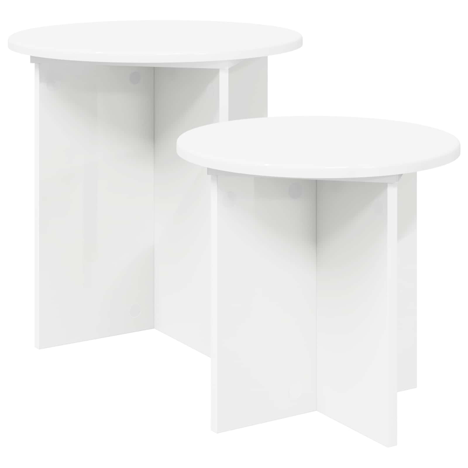 Set pomoćnih stolića s pohranom 2 pcs Konstrukcijsko drvo