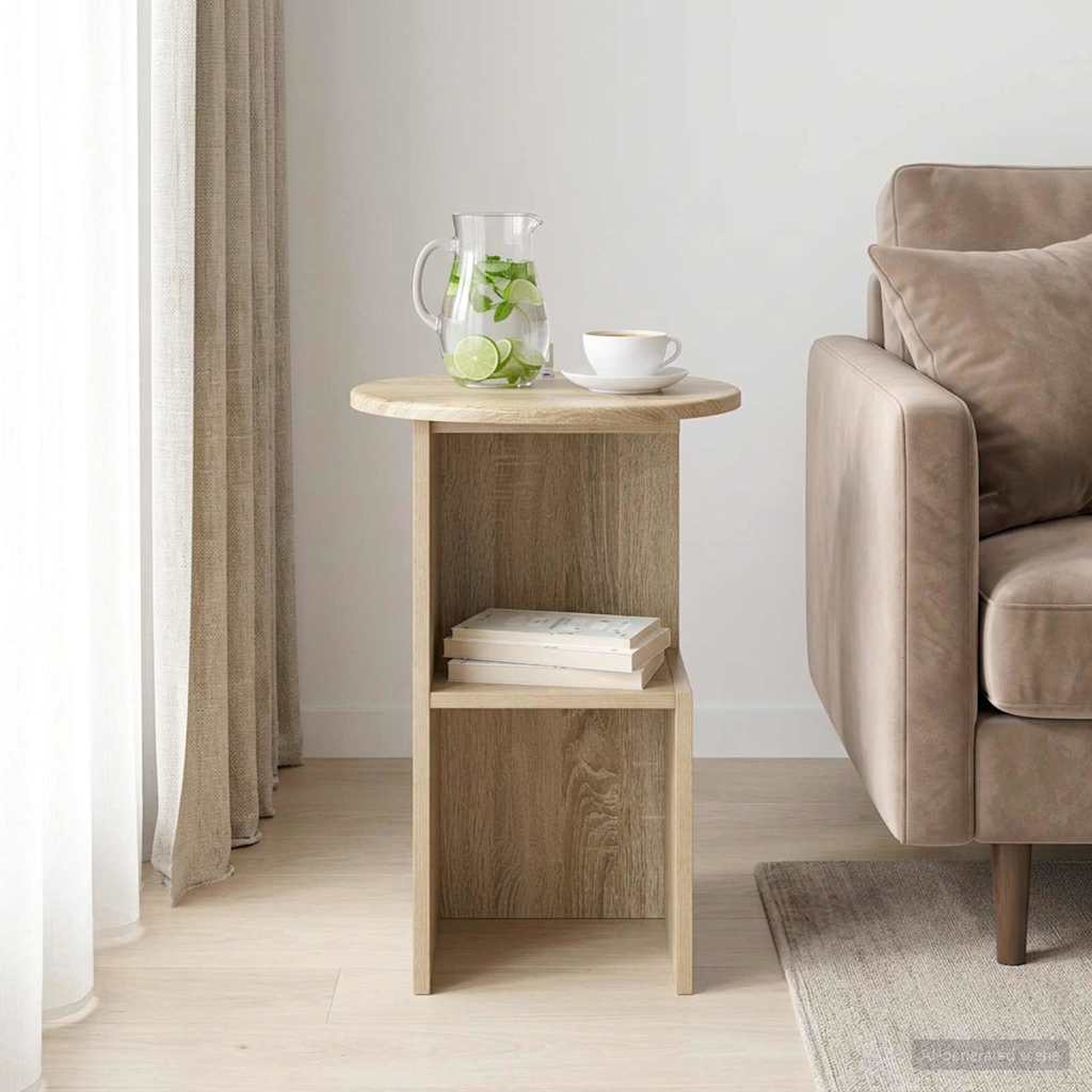 Bocni stol Hrast sonoma Ø 39,5 x 55 cm Konstruirano drvo