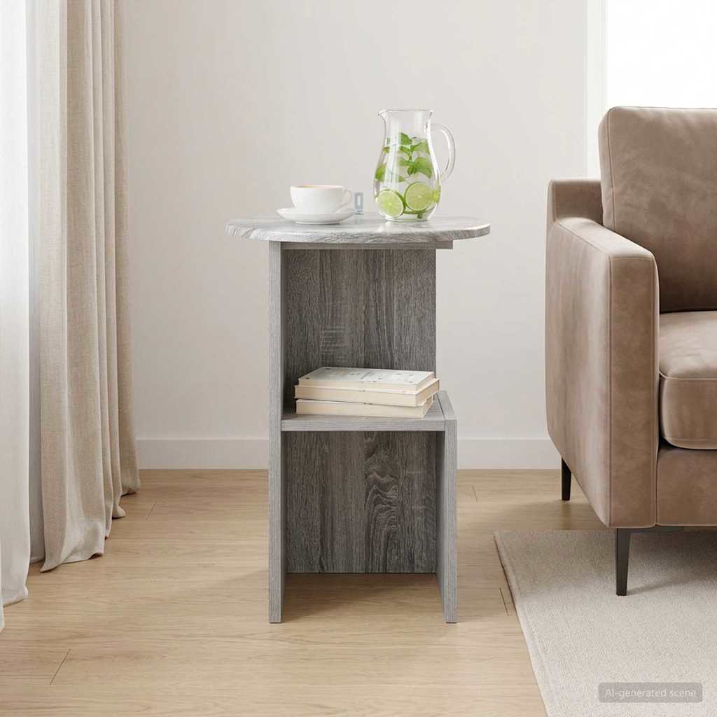 Bocni stol Siva sonoma Ø 39,5 x 55 cm Konstruirano drvo