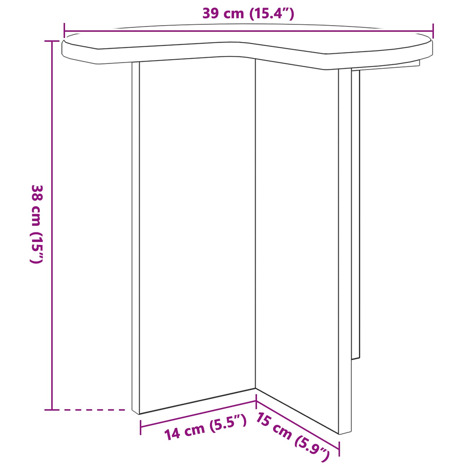Bocni stol 2 pcs Betonska siva Ø 39 x 38 cm Konstruirano drvo