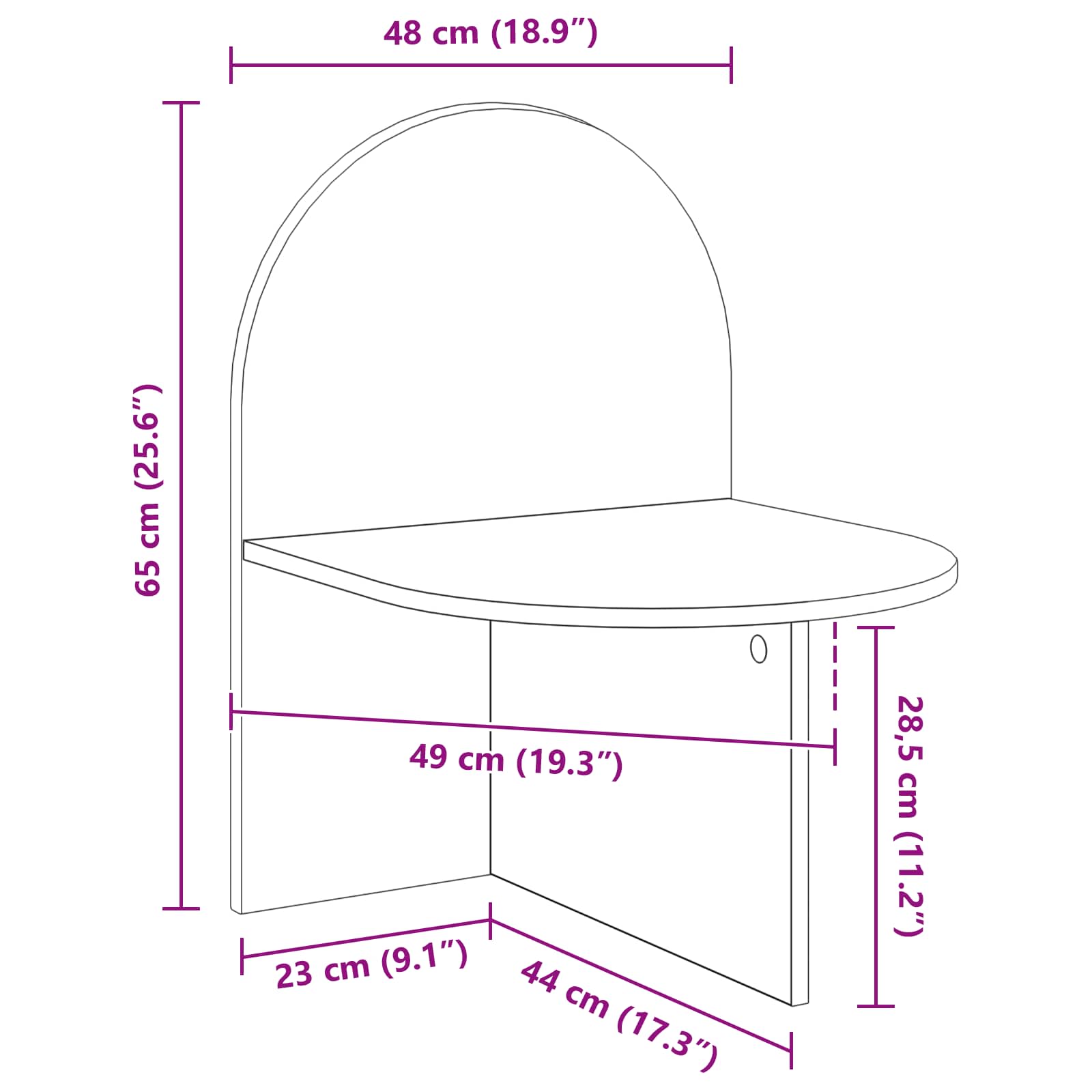Noćni ormarić 2 pcs Crni hrast 48 x 49 x 65 cm