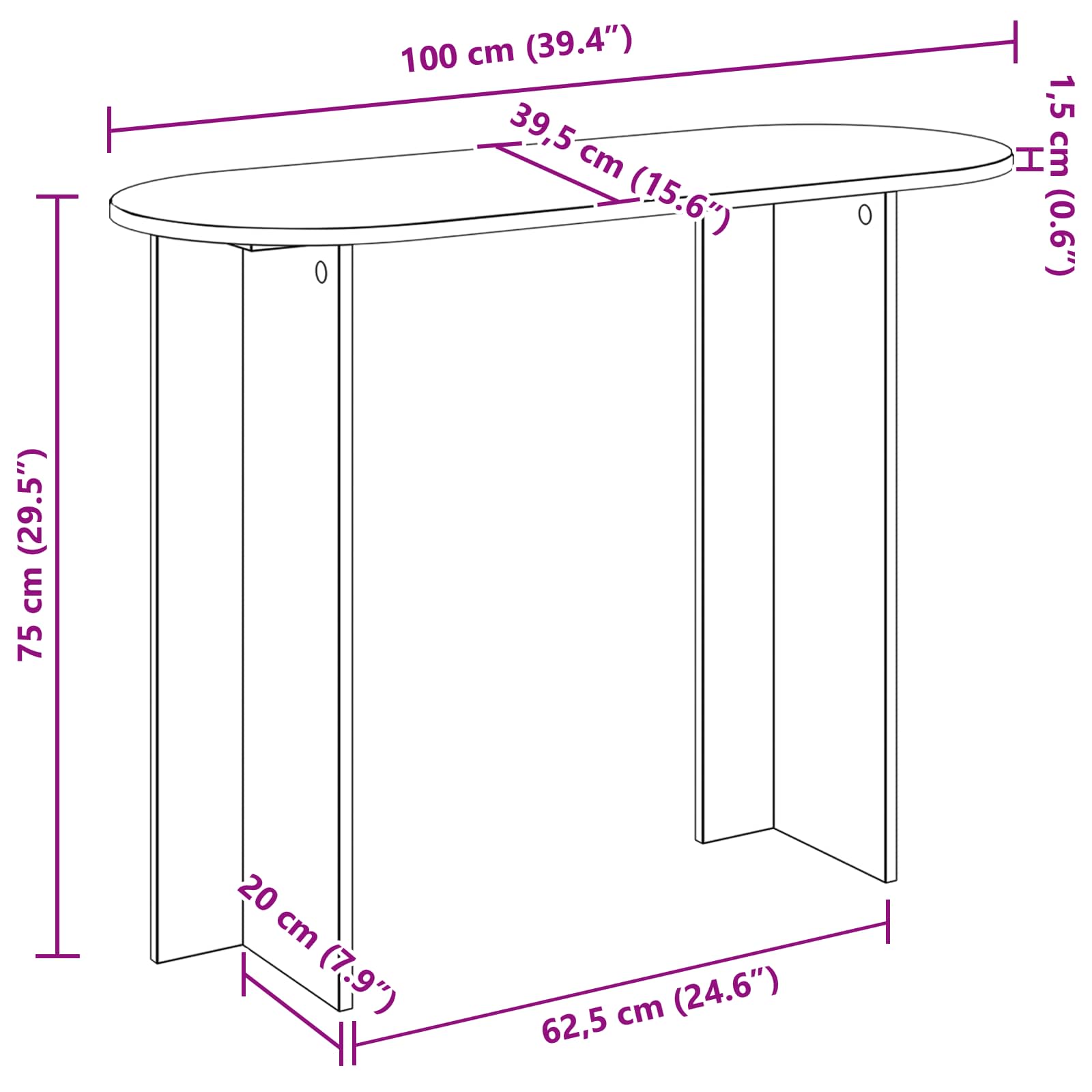 Konzolna stolica s pohranom Betonska siva 100 x 39,5 x 75 cm